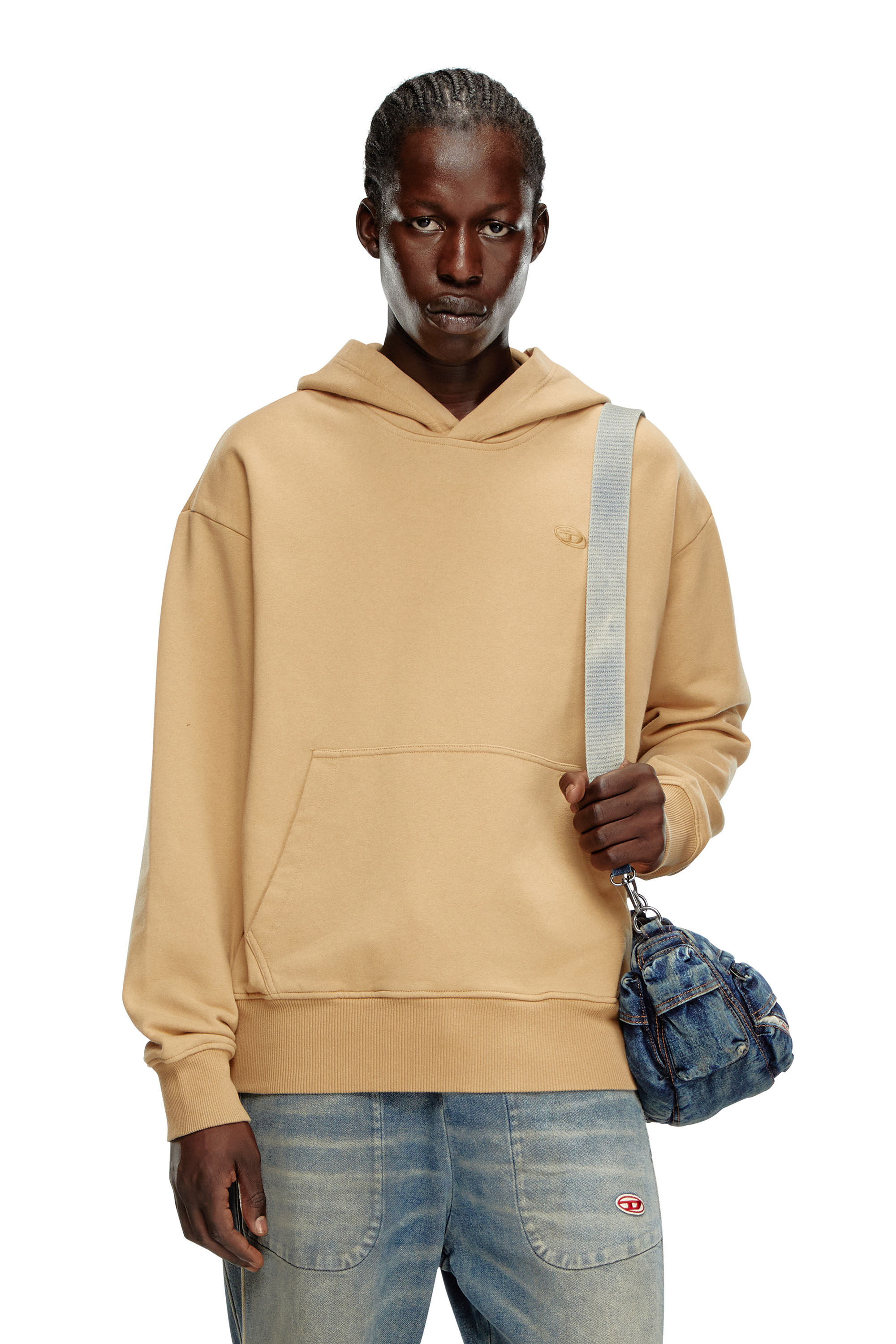 S-MACS-HOOD-MEGOVAL-D Men: Hoodie with back D logo | Diesel