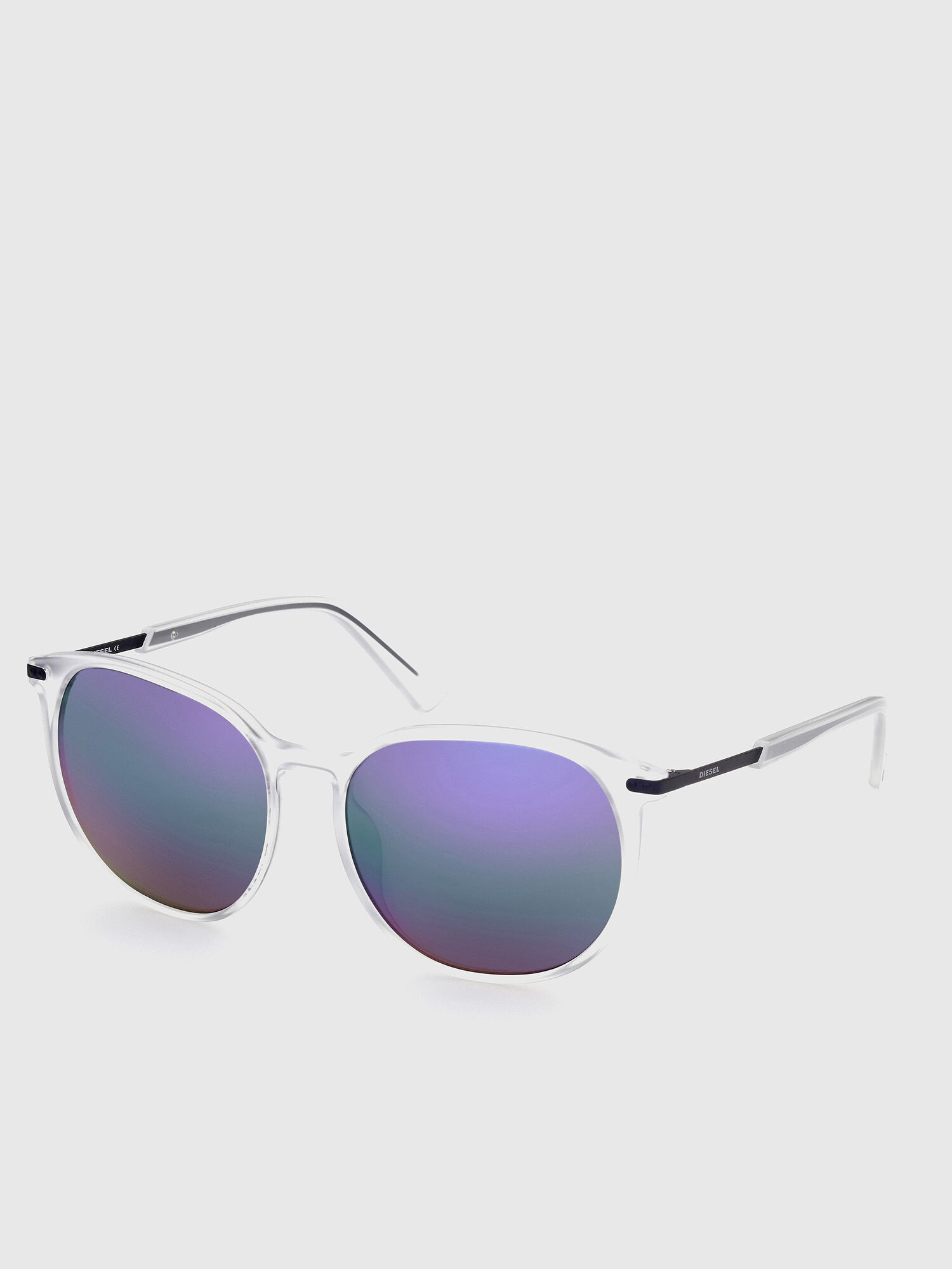 Diesel - DL0353, Gafas de sol redondas en una construcción combinada Mujer in Blanco - 2