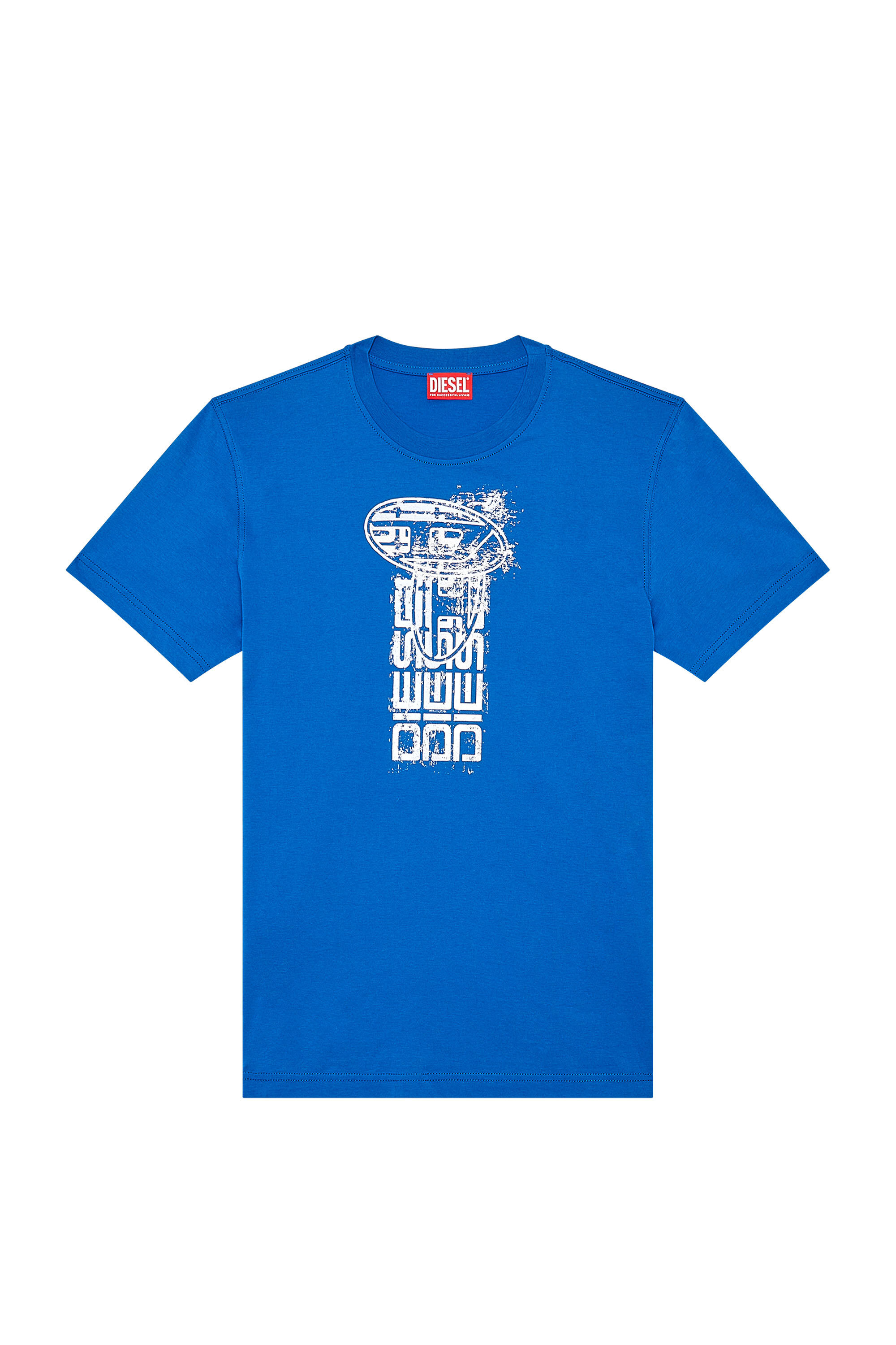 Men's T-shirt with metallic logos | Blue | Diesel