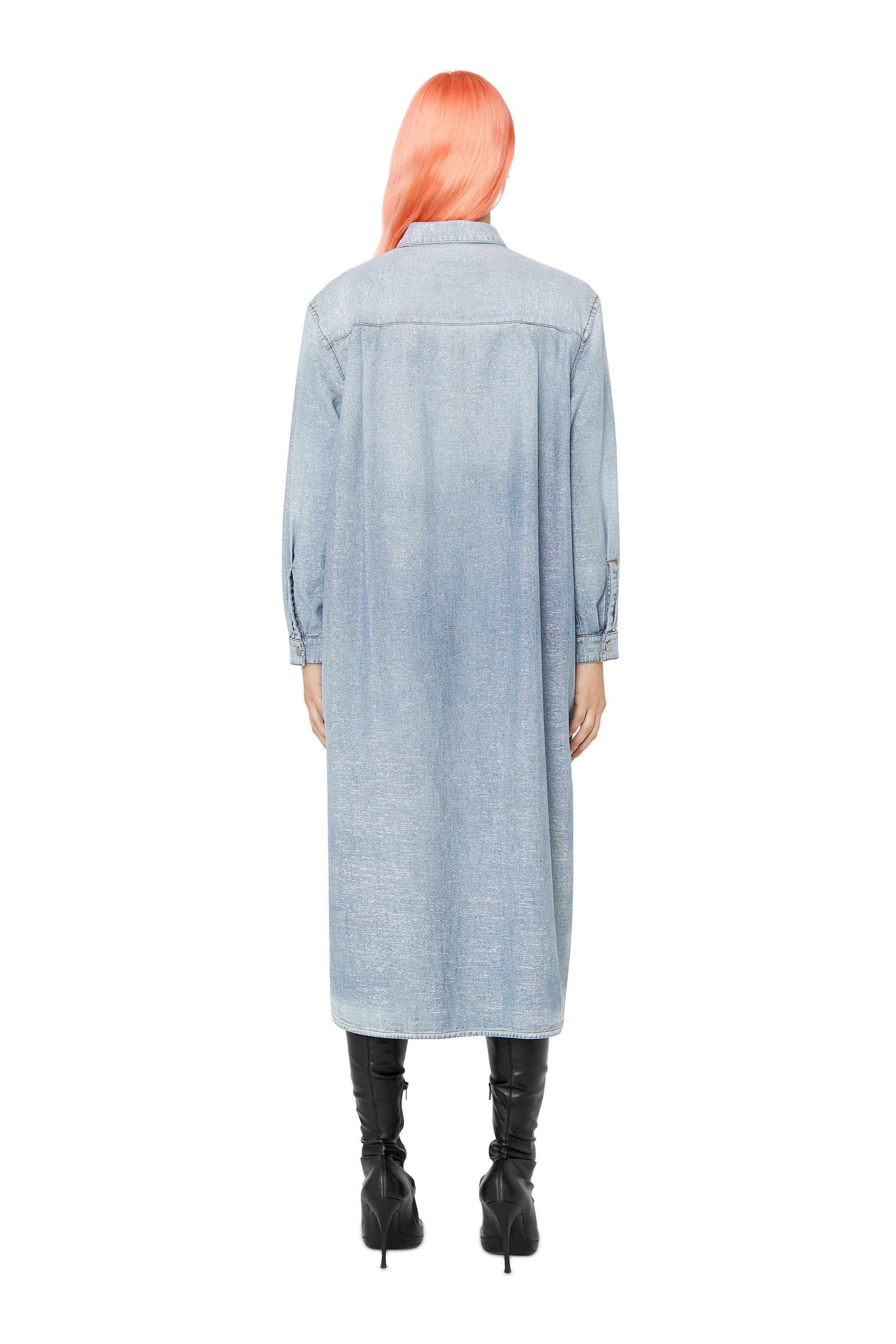 DE BLEX L FSB Woman Shirt dress in inside out Lurex denim Diesel