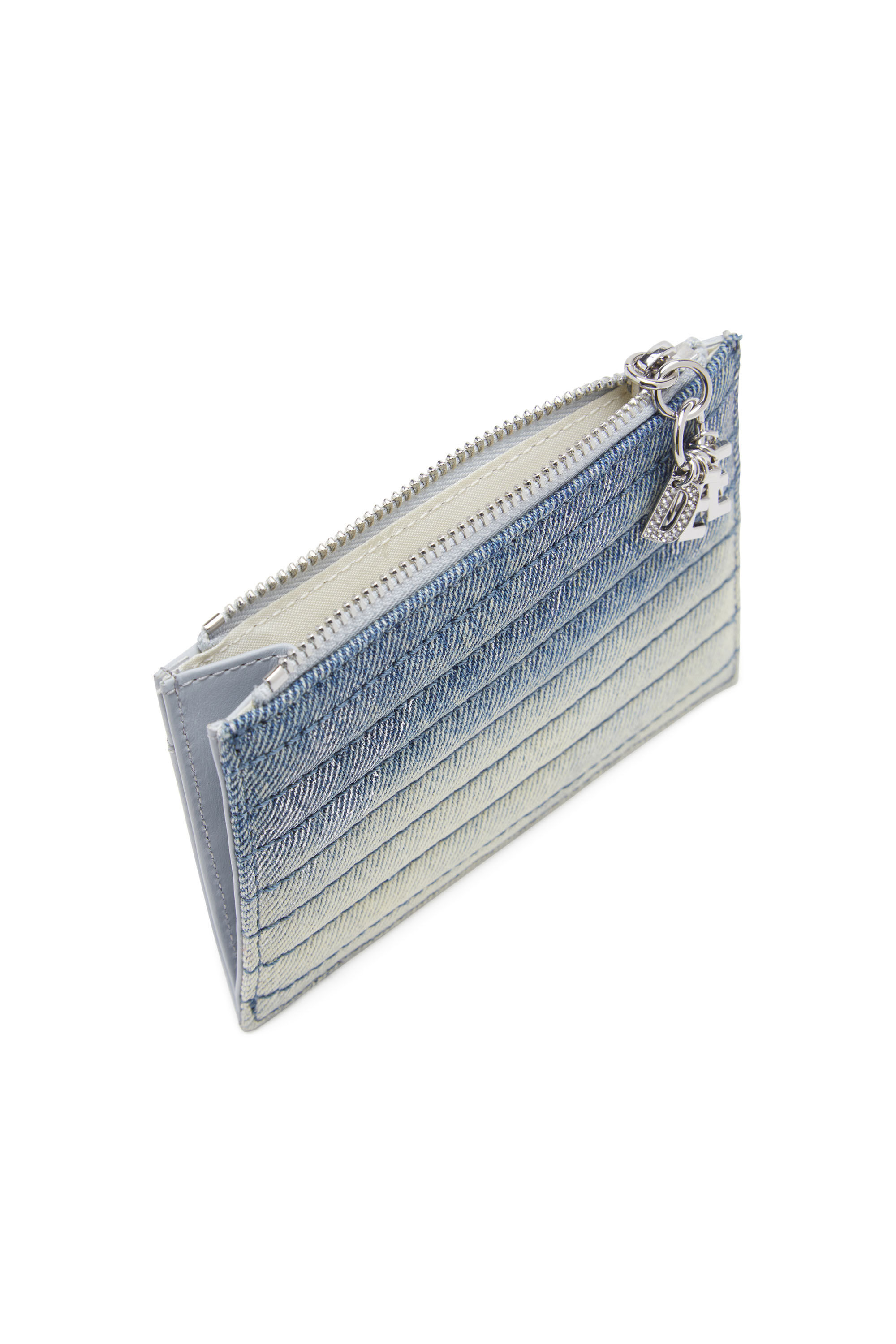 Women's Card holder in leather and quilted denim | D-VINA CARD