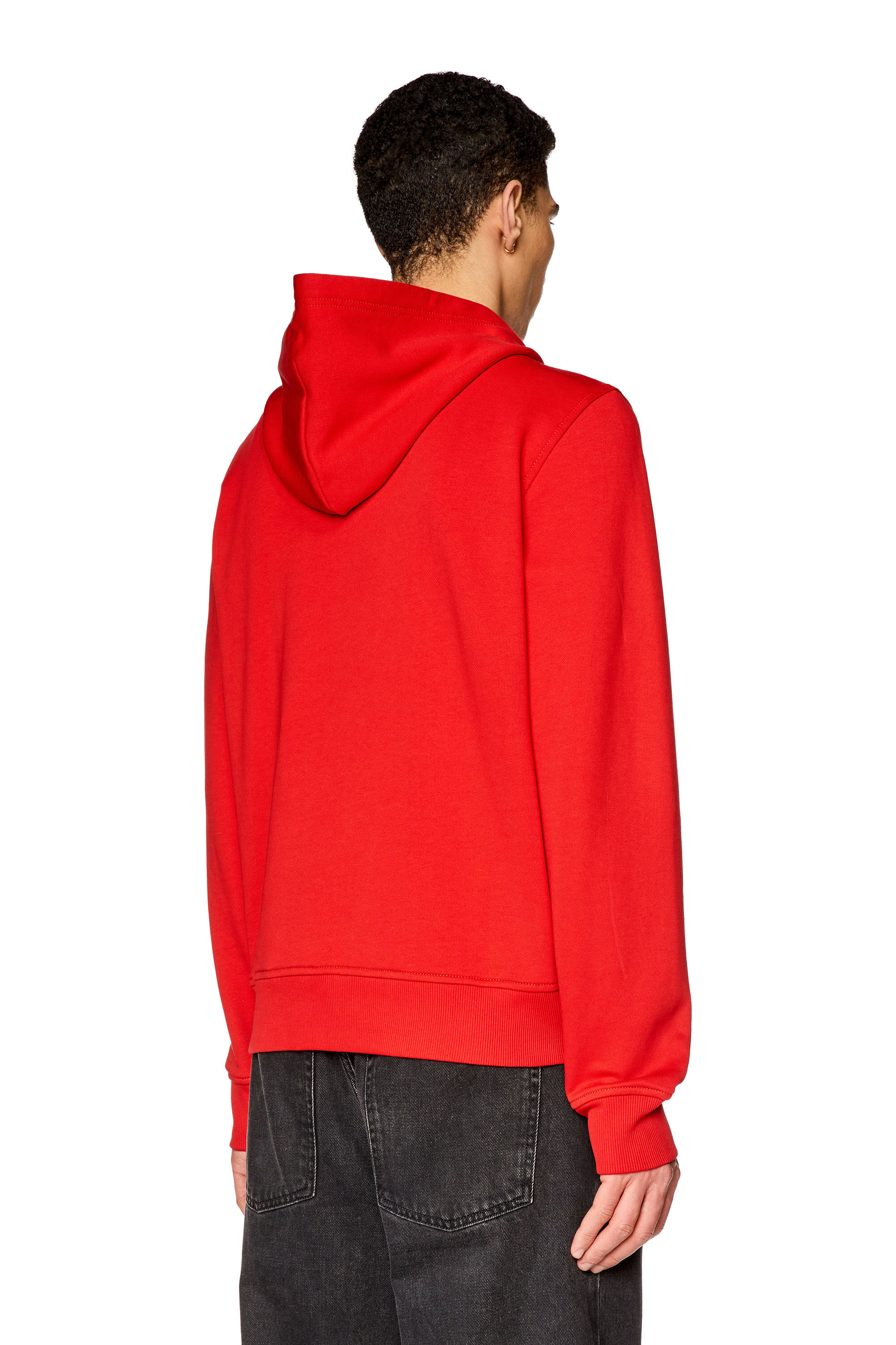 Diesel - S-GINN-HOOD-ZIP-G1, Sudadera con cremallera y logotipo D Hombre in Rojo - 4