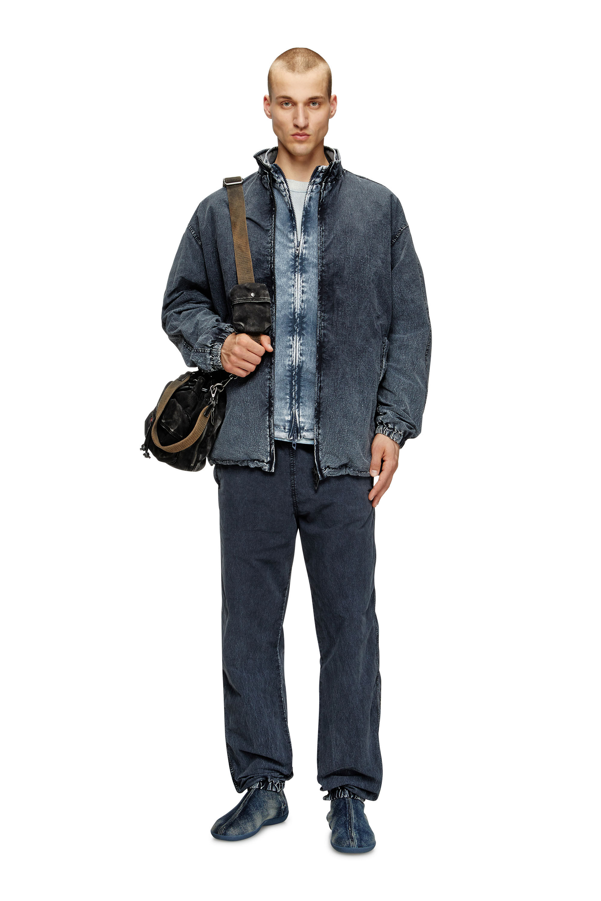 Diesel - J-WILSON, Chaqueta en taslan de nailon reciclado Hombre in Negro - 1