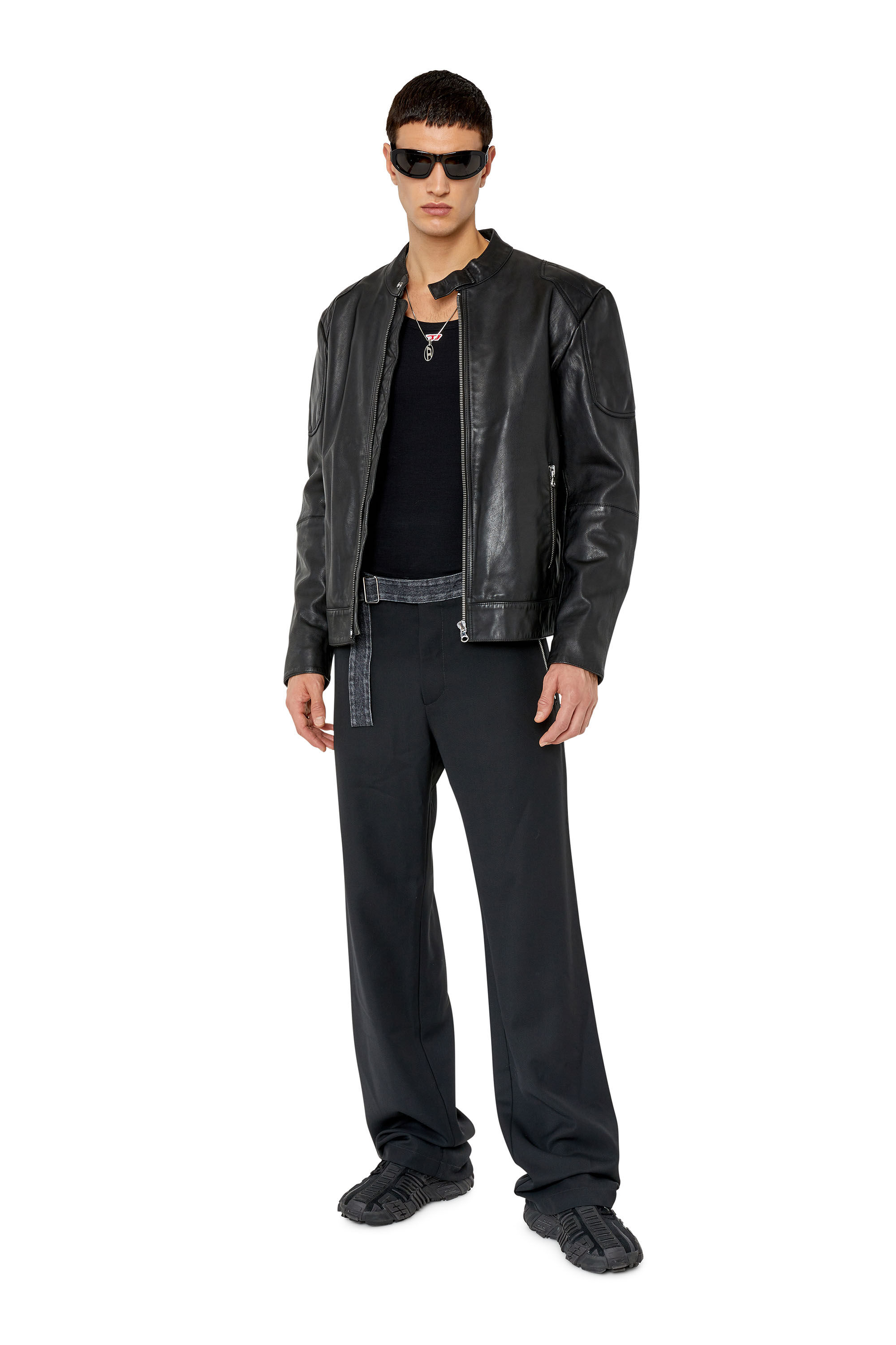 L INK A Man Leather biker jacket Diesel