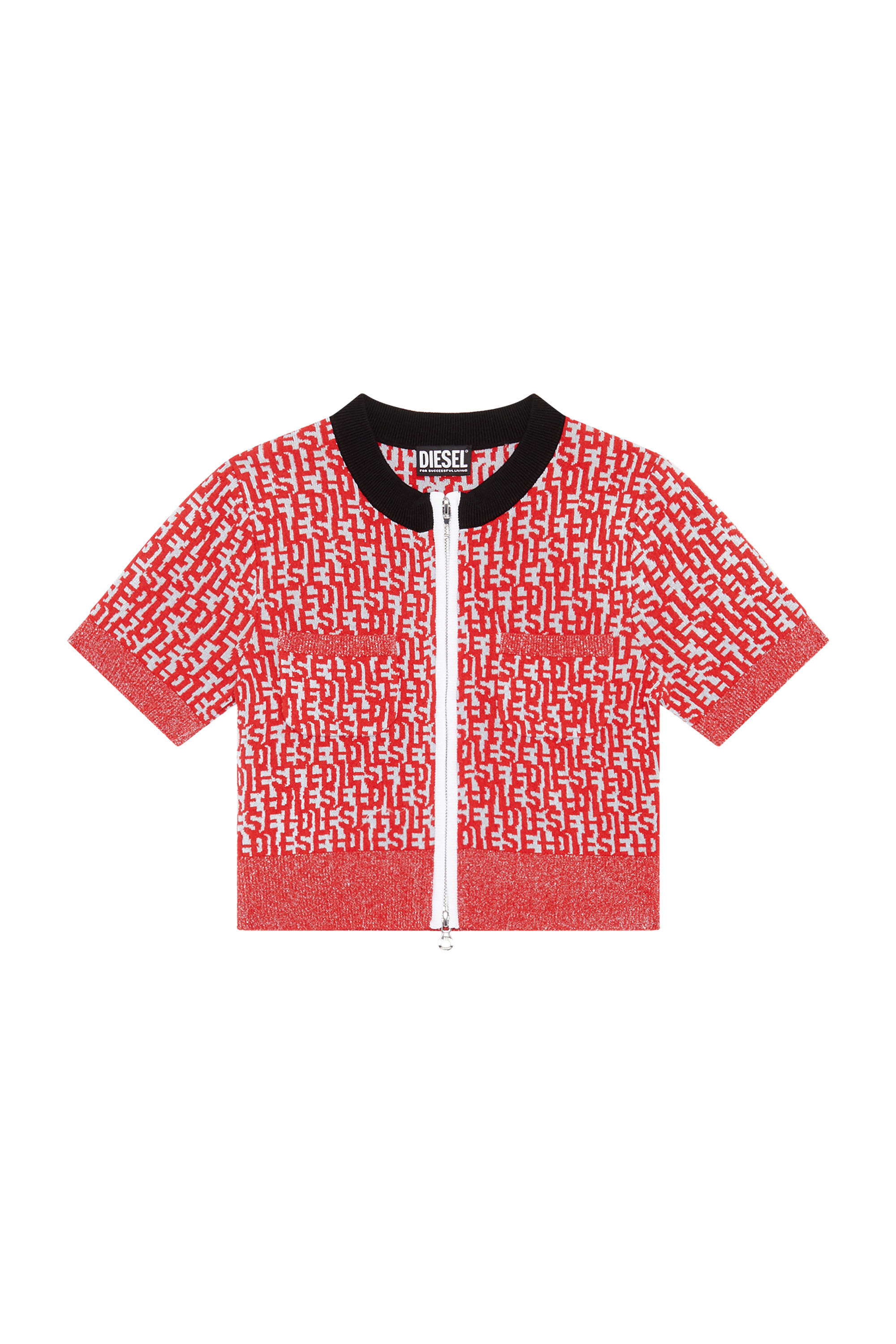 Diesel - M-ATHILDE, Minicárdigan con monogram de punto bouclé Mujer in Multicolor - 2