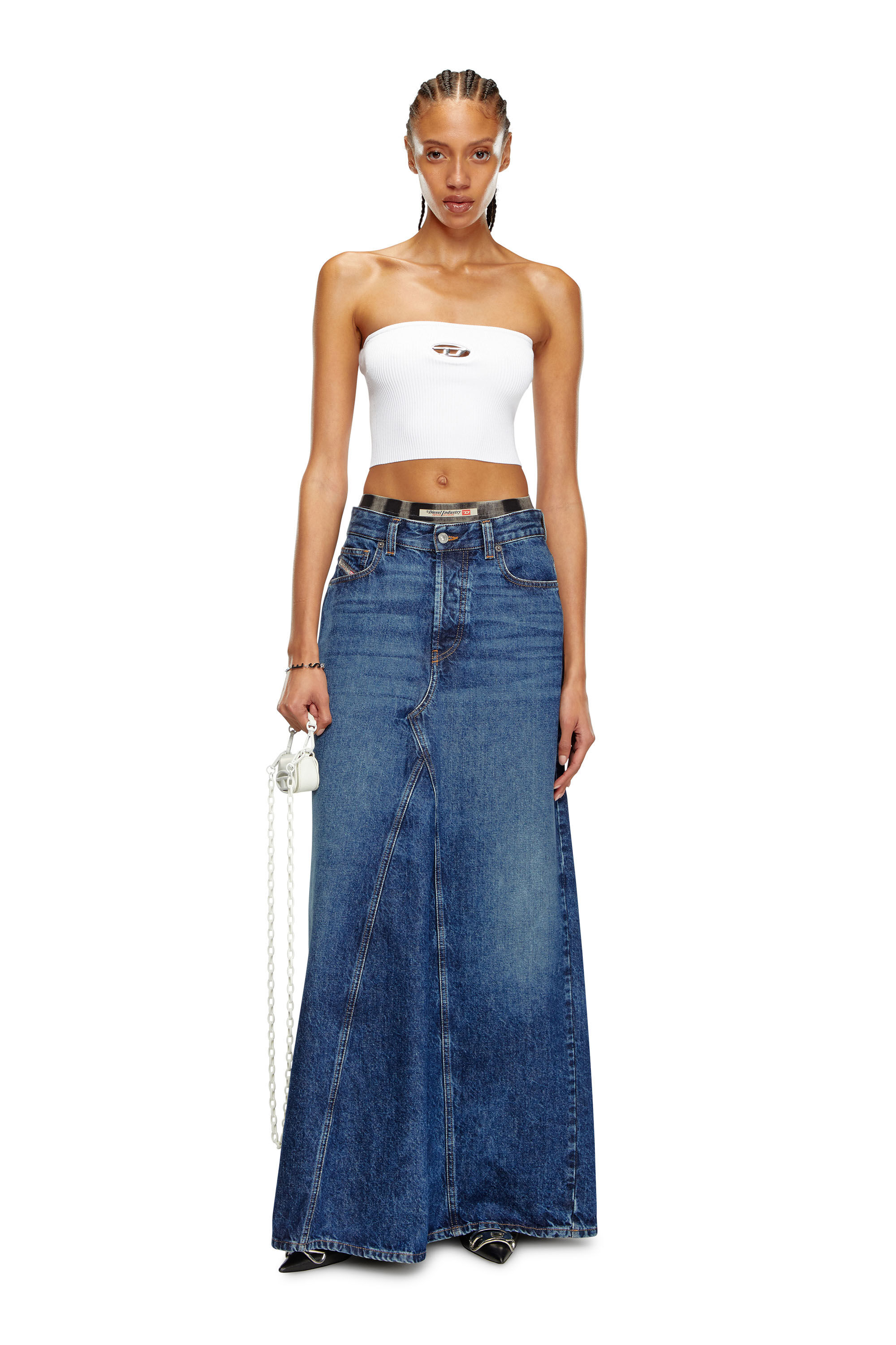 Diesel - M-CLARKSVILLEX, Top con placa con el logotipo Mujer in Blanco - 1