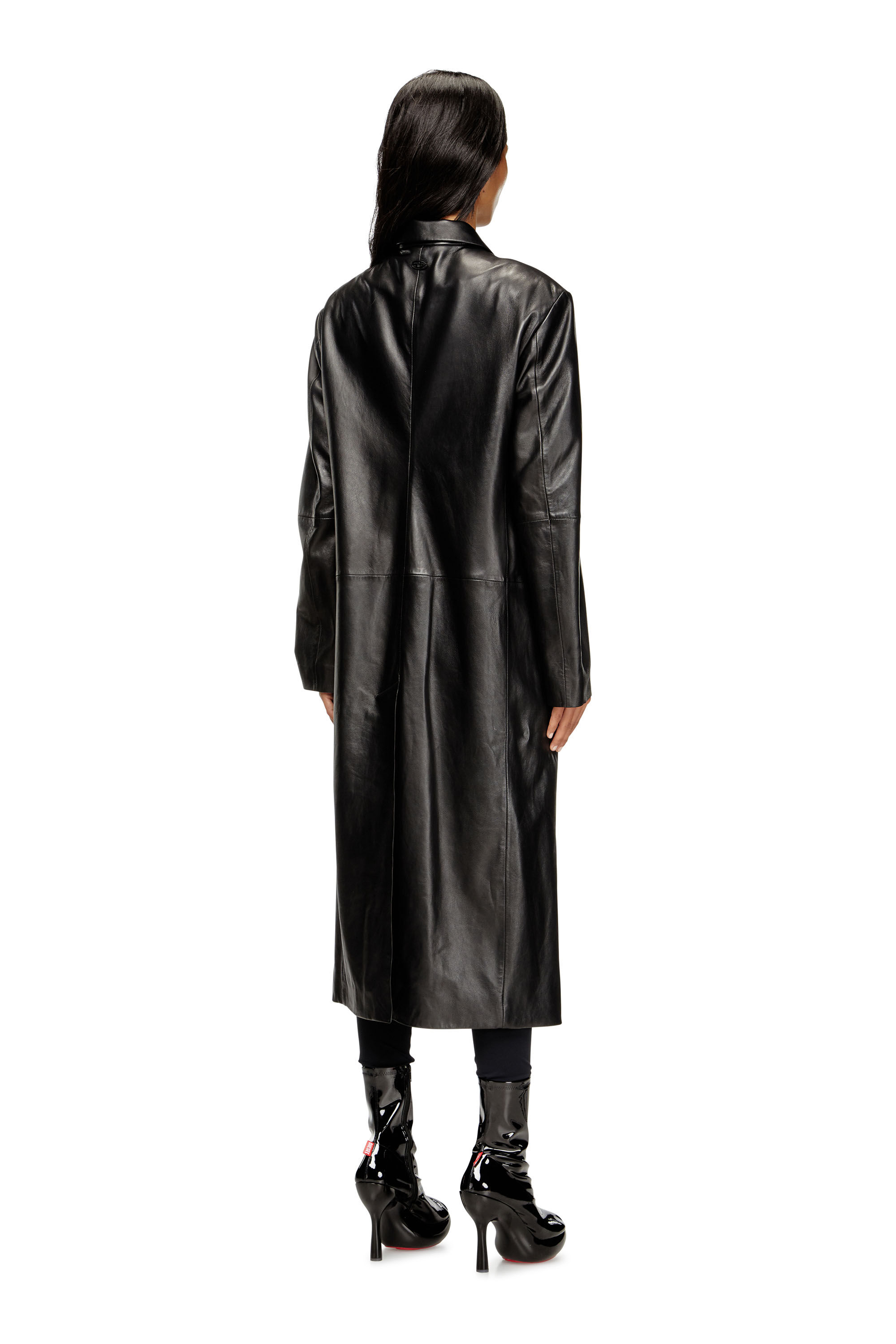 Diesel - L-ANCELOT, Abrigo largo de cuero acolchado Mujer in Negro - 5