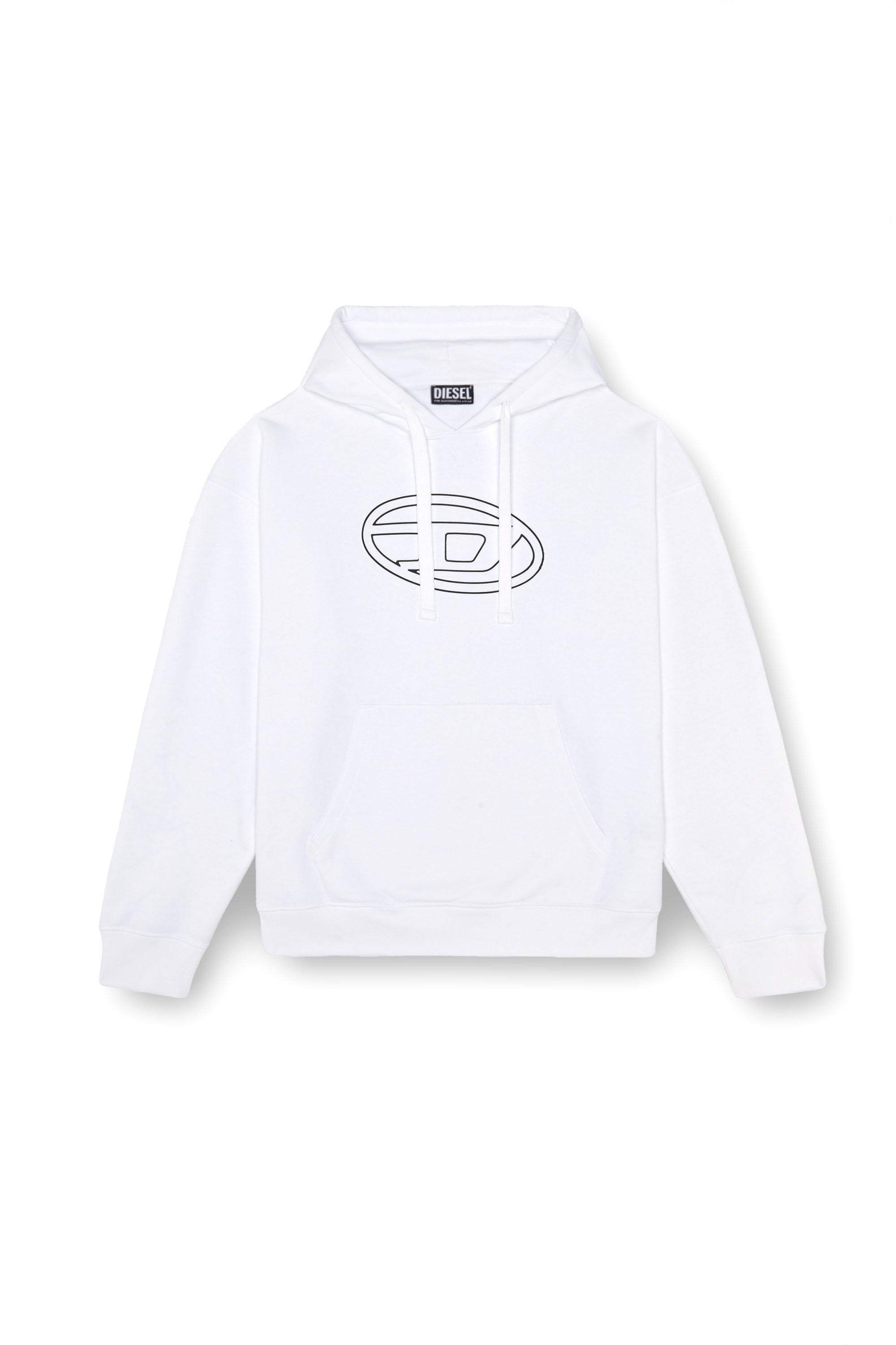パーカー・フーディ DIESEL LOGO S-UMMER-BIGOVAL HOODIE Men's Hoodie with embossed Oval D | Grey | Diesel