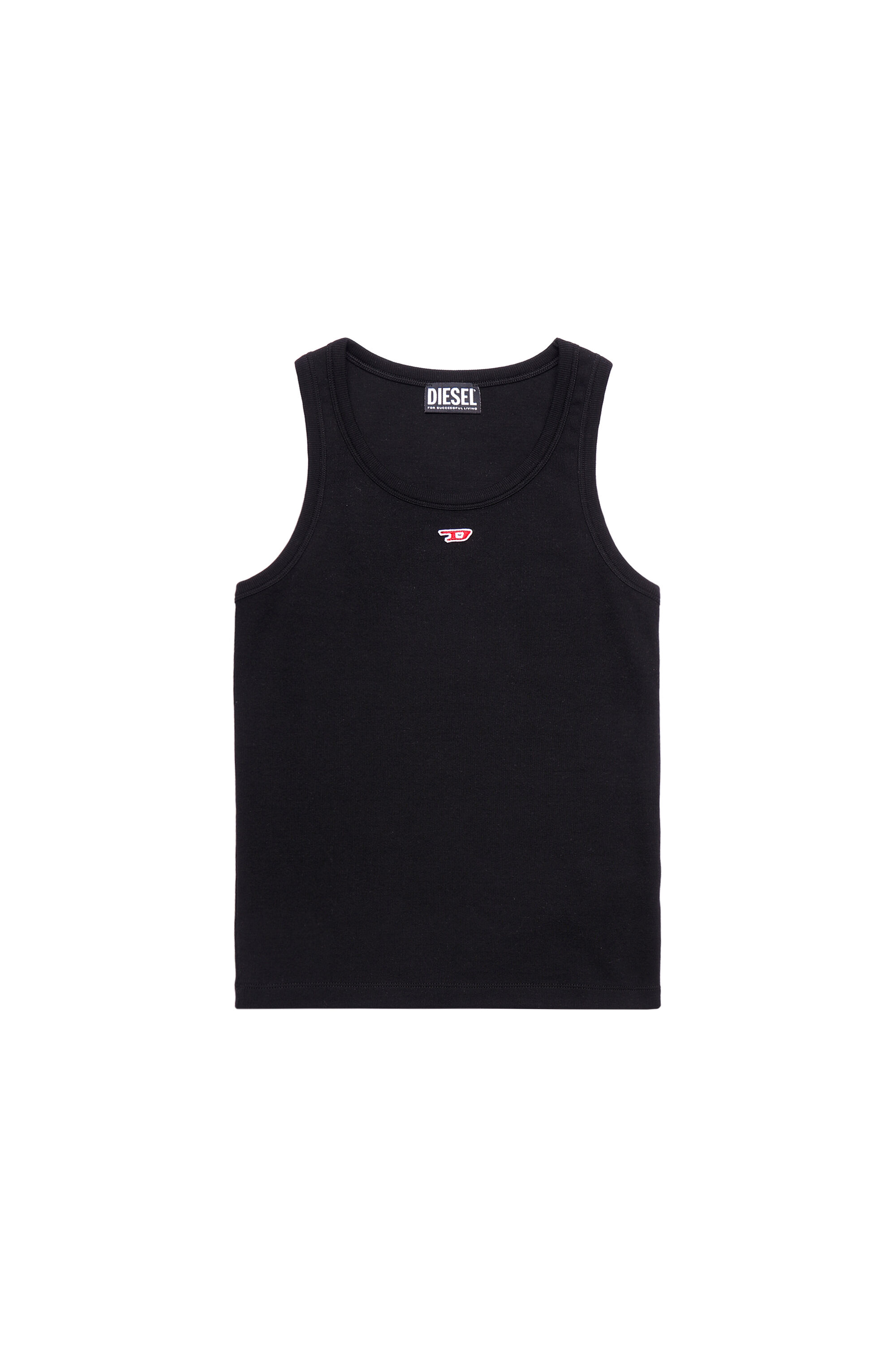 Diesel - T-ANKY-D, Woman Tank top with embroidered D patch in Black - Image 2