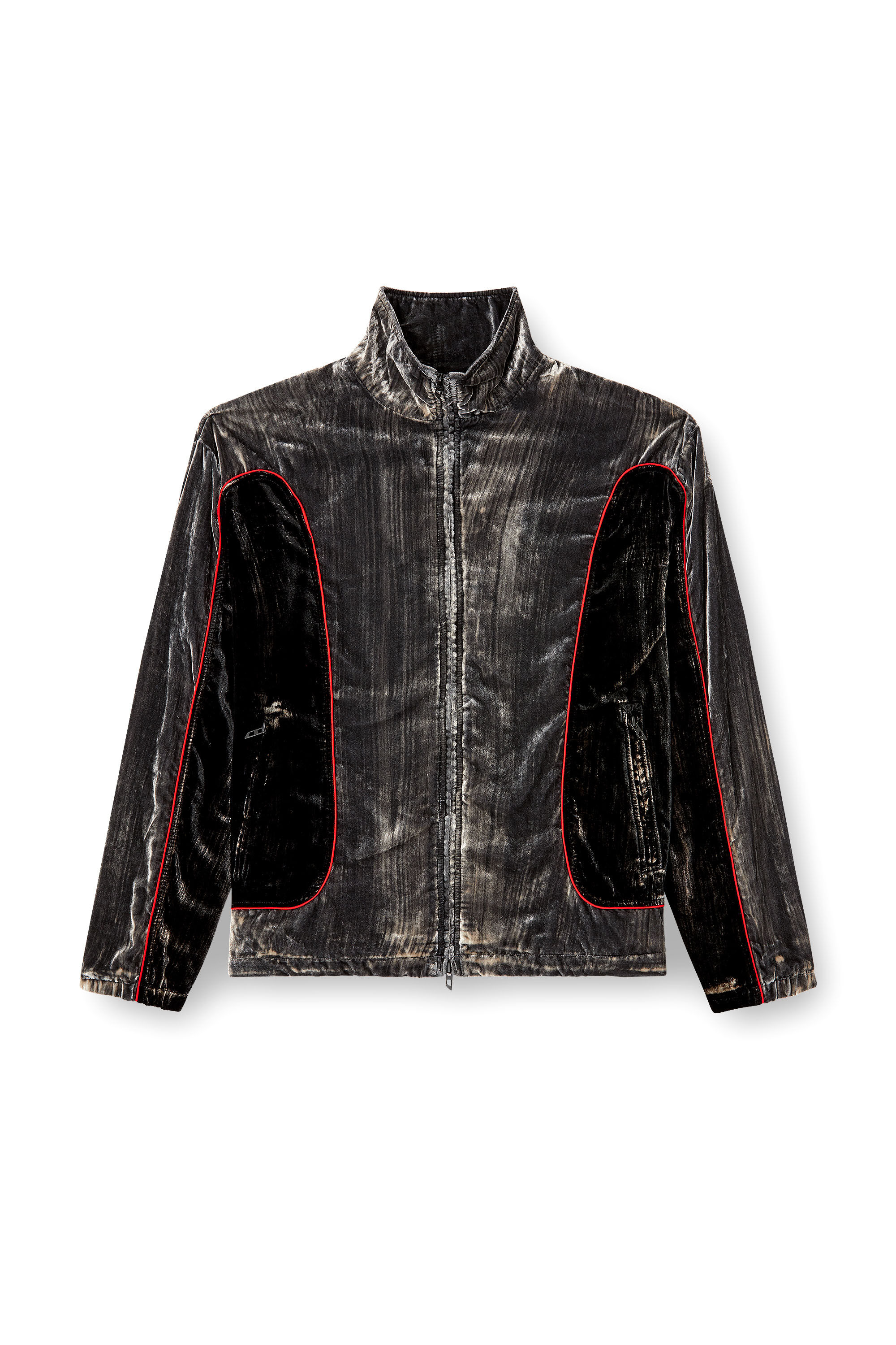 Diesel - J-HAY, Man's Track jacket in treated velvet in null - 2