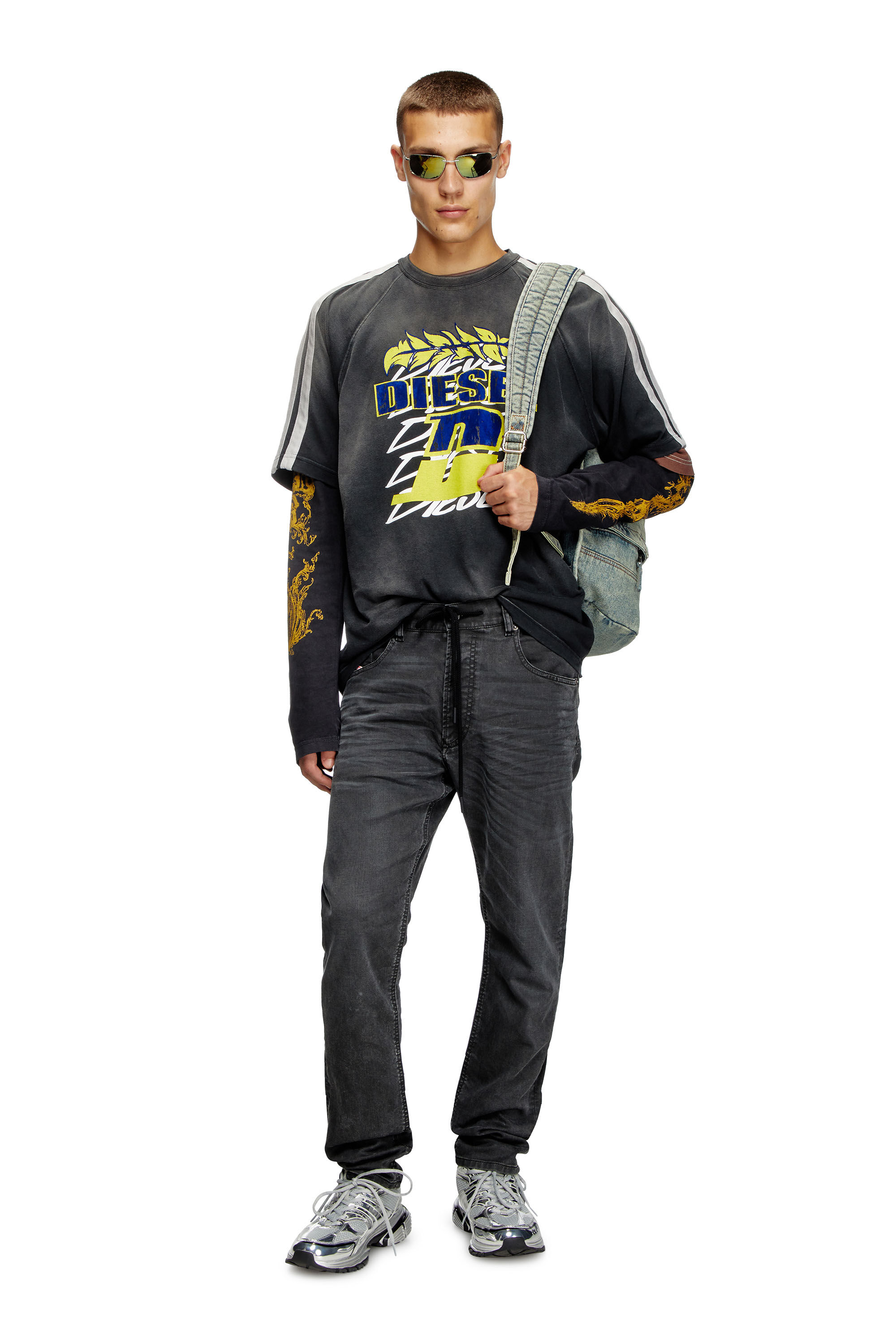 Men's Regular Jeans | Black | Diesel 2030 D-Krooley Joggjeans®