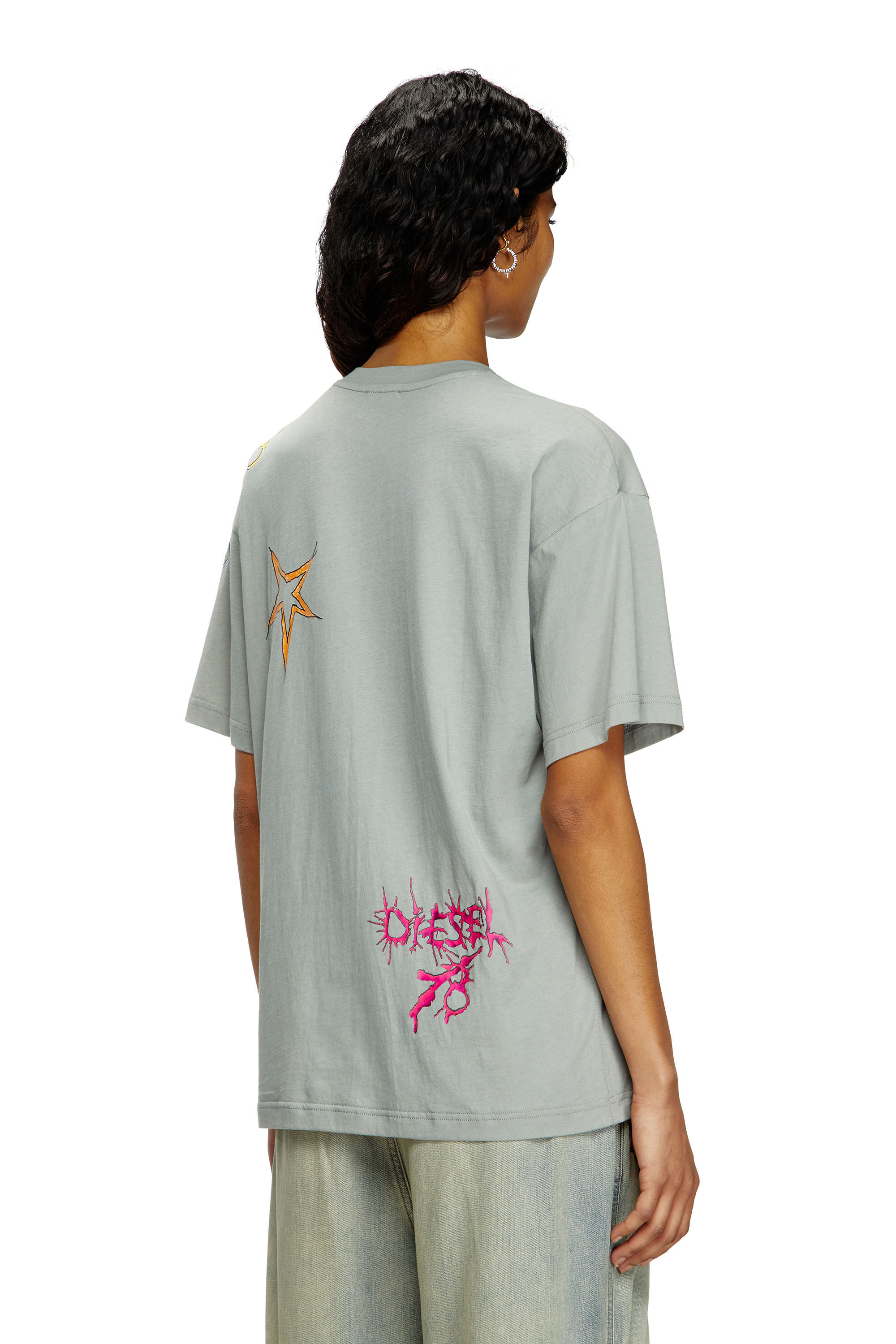Women's T-shirt with graphic print | Grey | Diesel