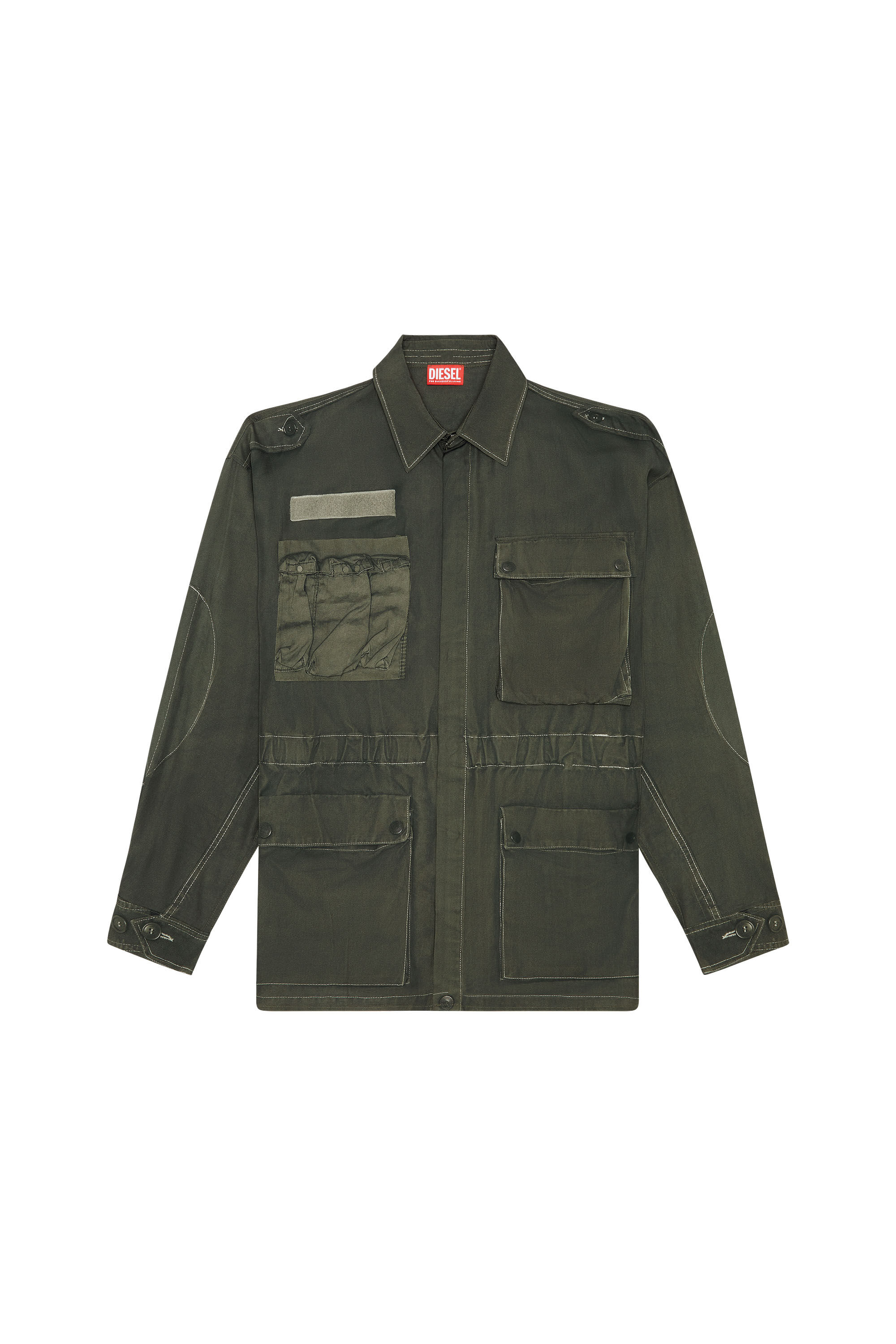Men's Trompe l'oeil shirt with military print | S-DEW Diesel