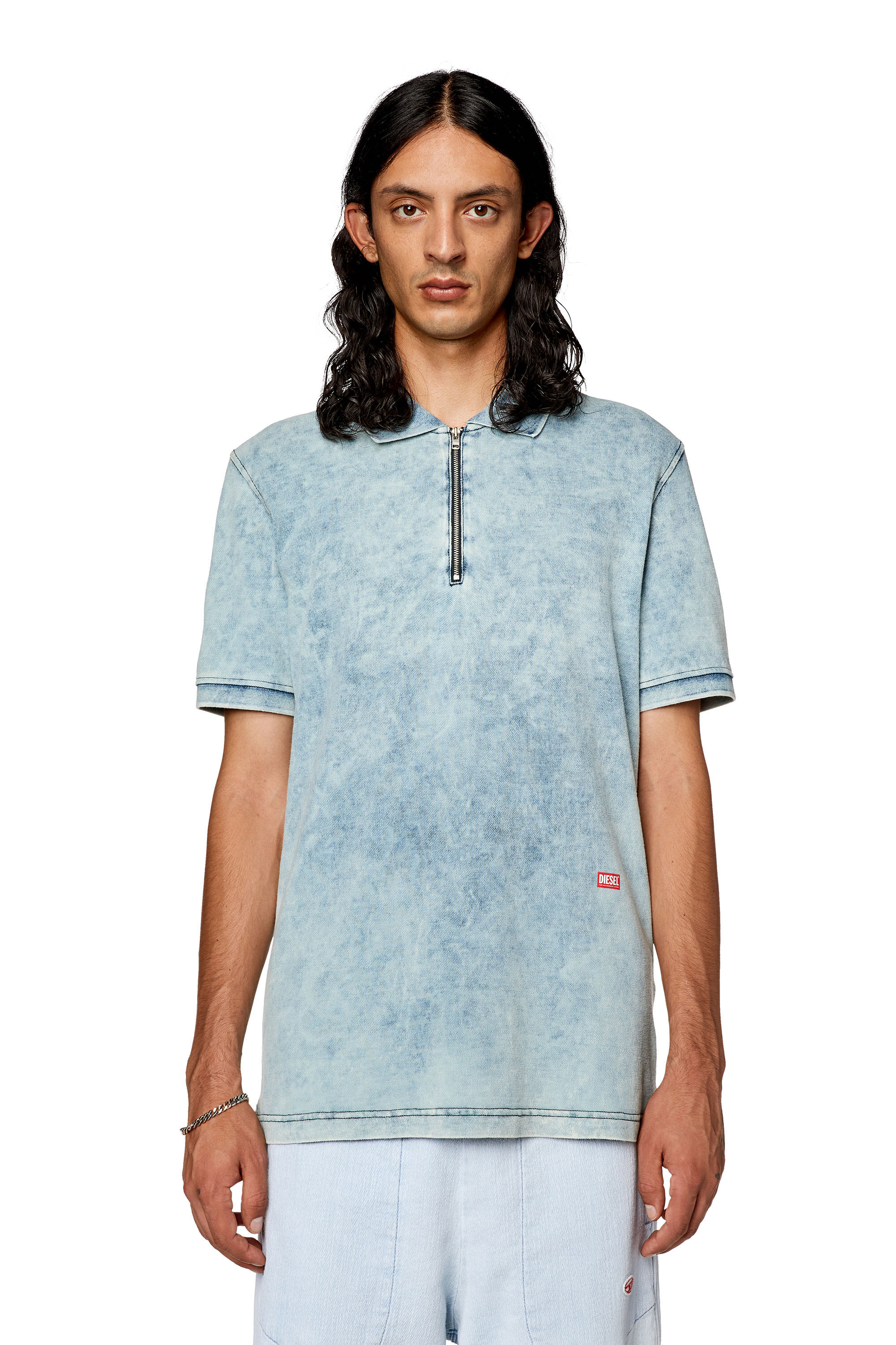ファッションシーンで話題のこれから流行るブランド12選 piqué faded in shirt Polo Men's | Diesel | Blue トップス