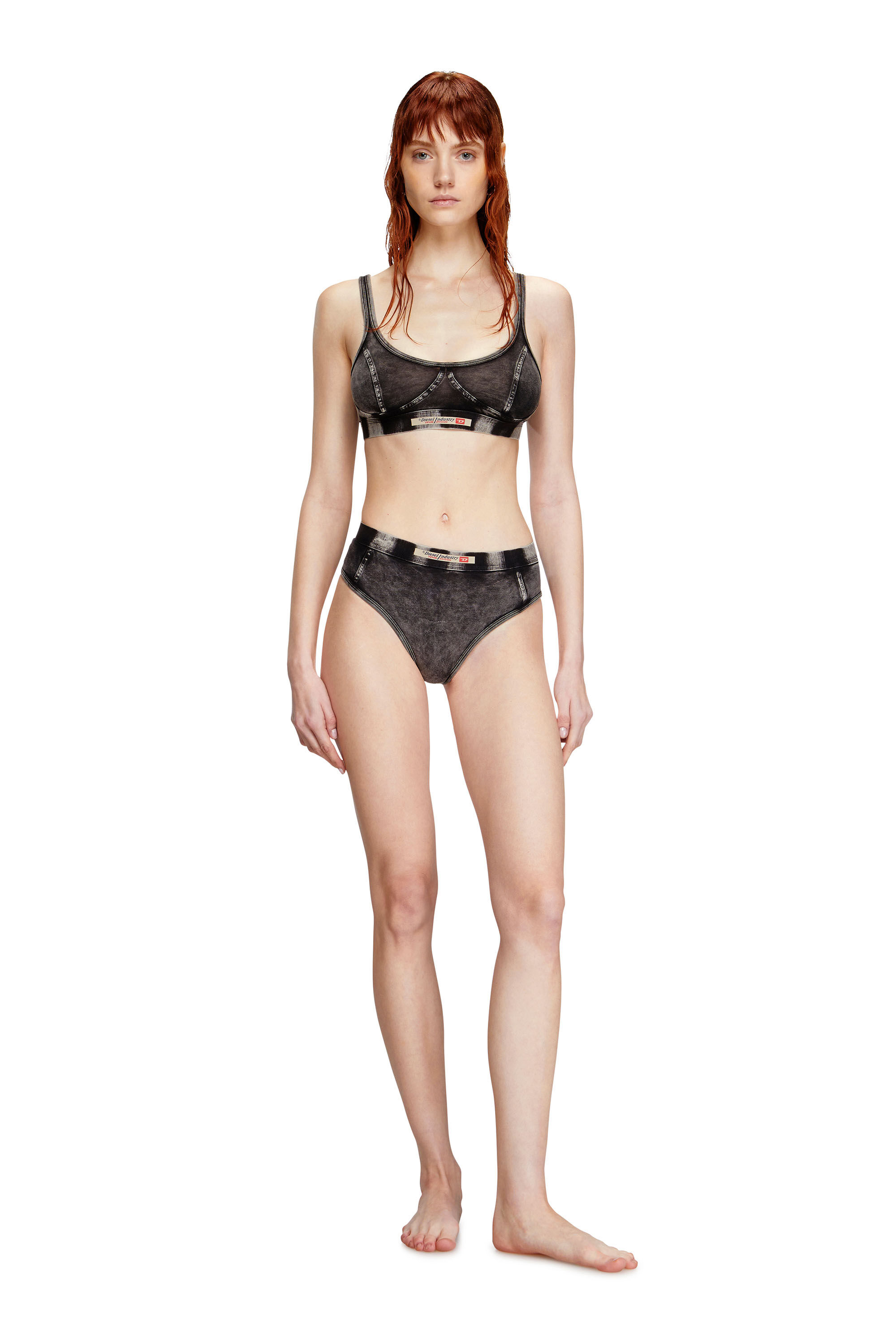 Diesel - HIPSTER-DNM, Woman's Hipster briefs in denim-effect jersey in Black - 2