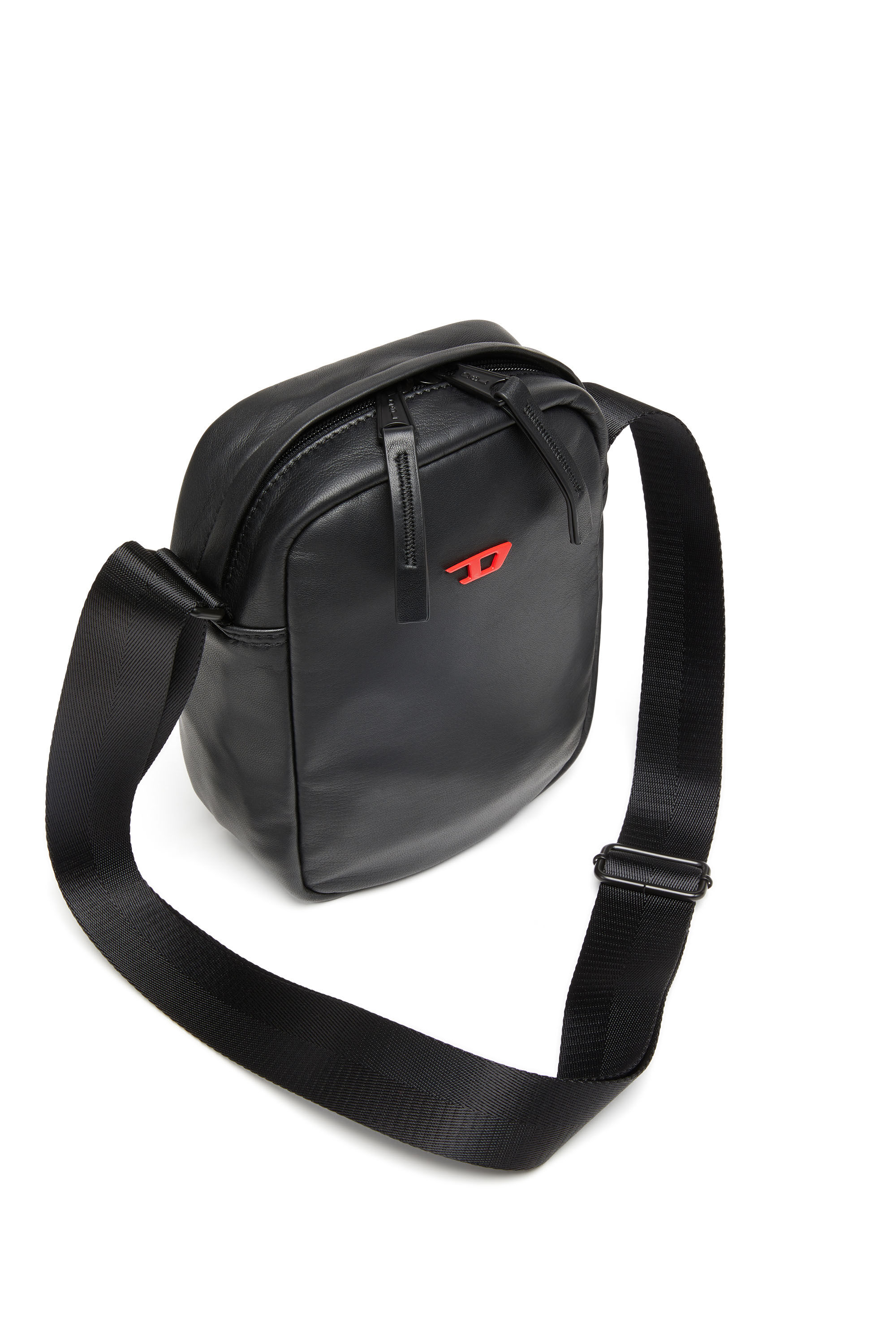 Women's Rave-Leather crossbody bag with metal D | Black | Diesel