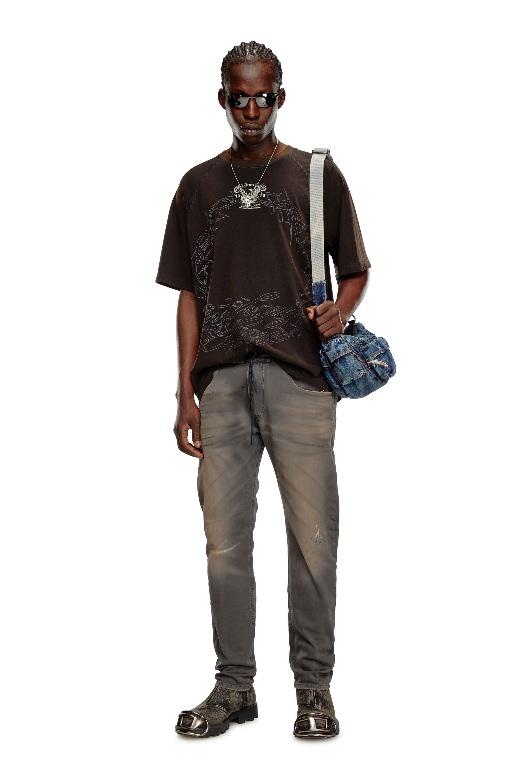 Men's Regular Jeans | Dark grey | Diesel 2030 D-Krooley Joggjeans®