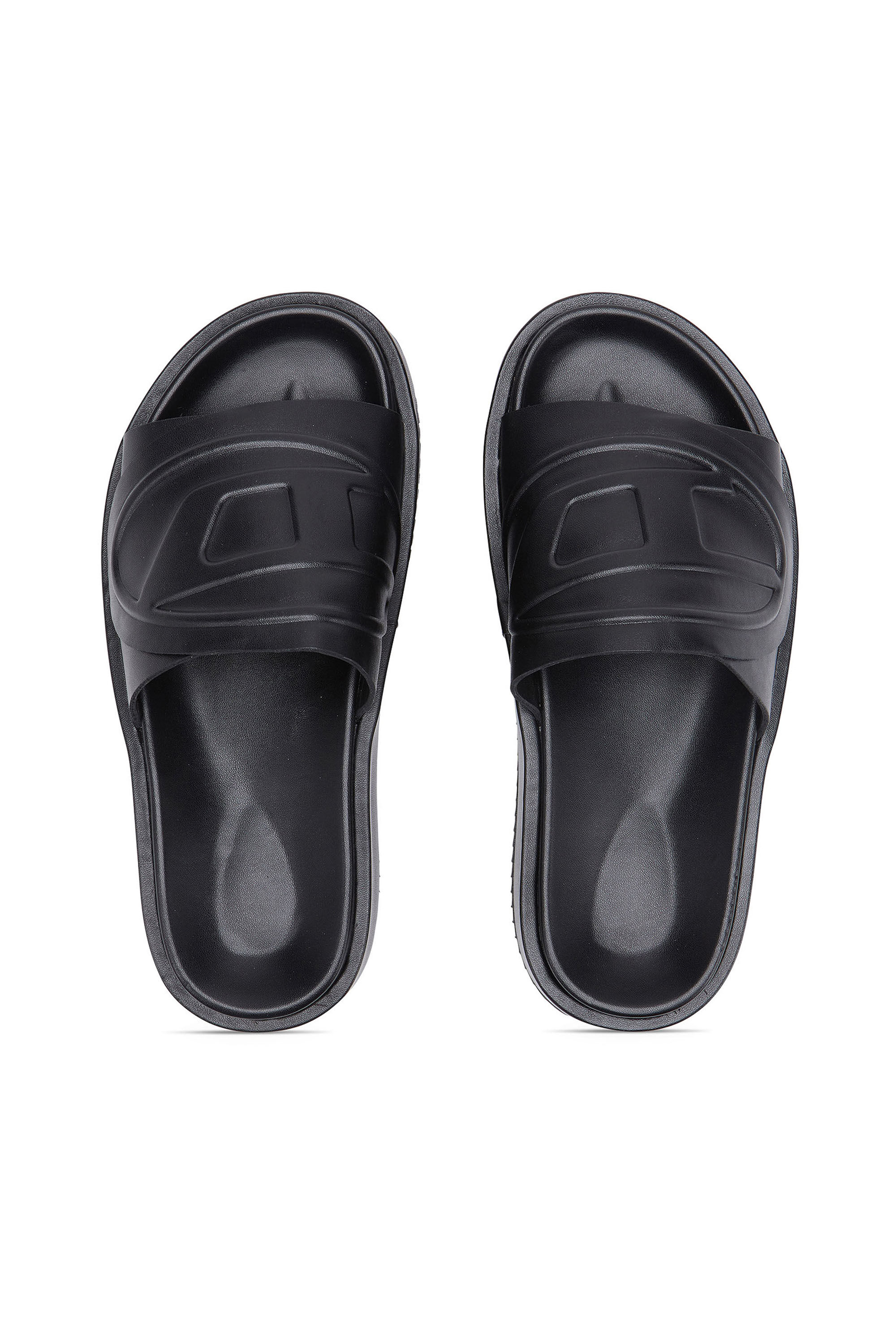 【DIESEL】Sa-Slide D Oval Women's Sa-Slide D-PU slides with embossed Oval D | Black