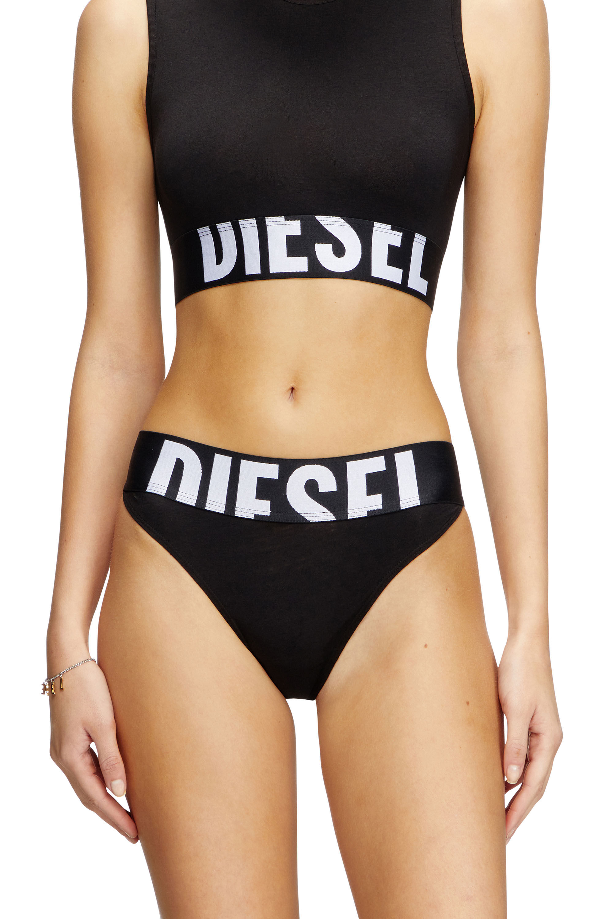 Diesel - LOLA-D-POP-3PACK, Woman's Three-pack briefs with cut-off logo in Black - 1