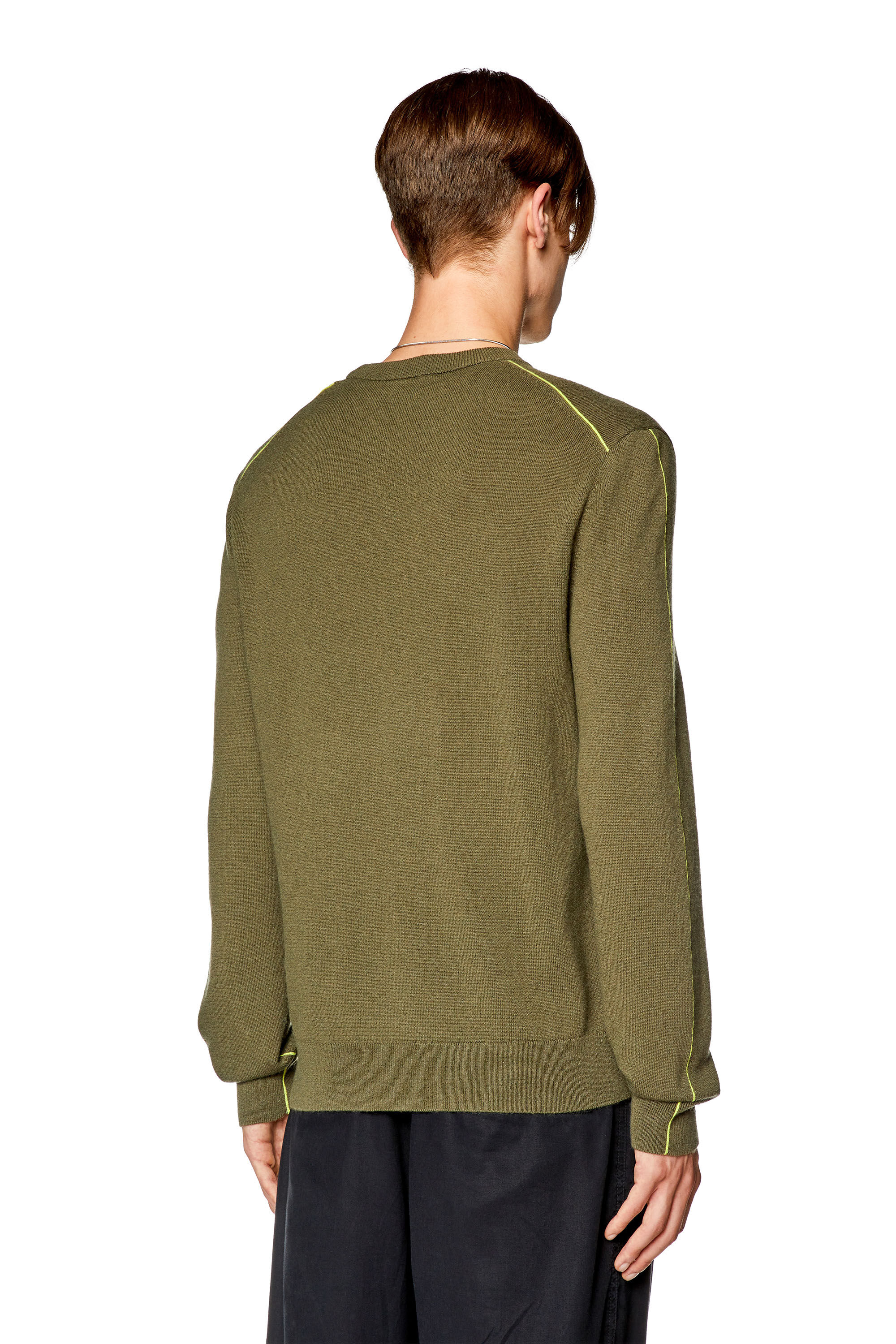 Diesel - K-VROMO, Jersey con ribetes en contraste Hombre in Verde - 4