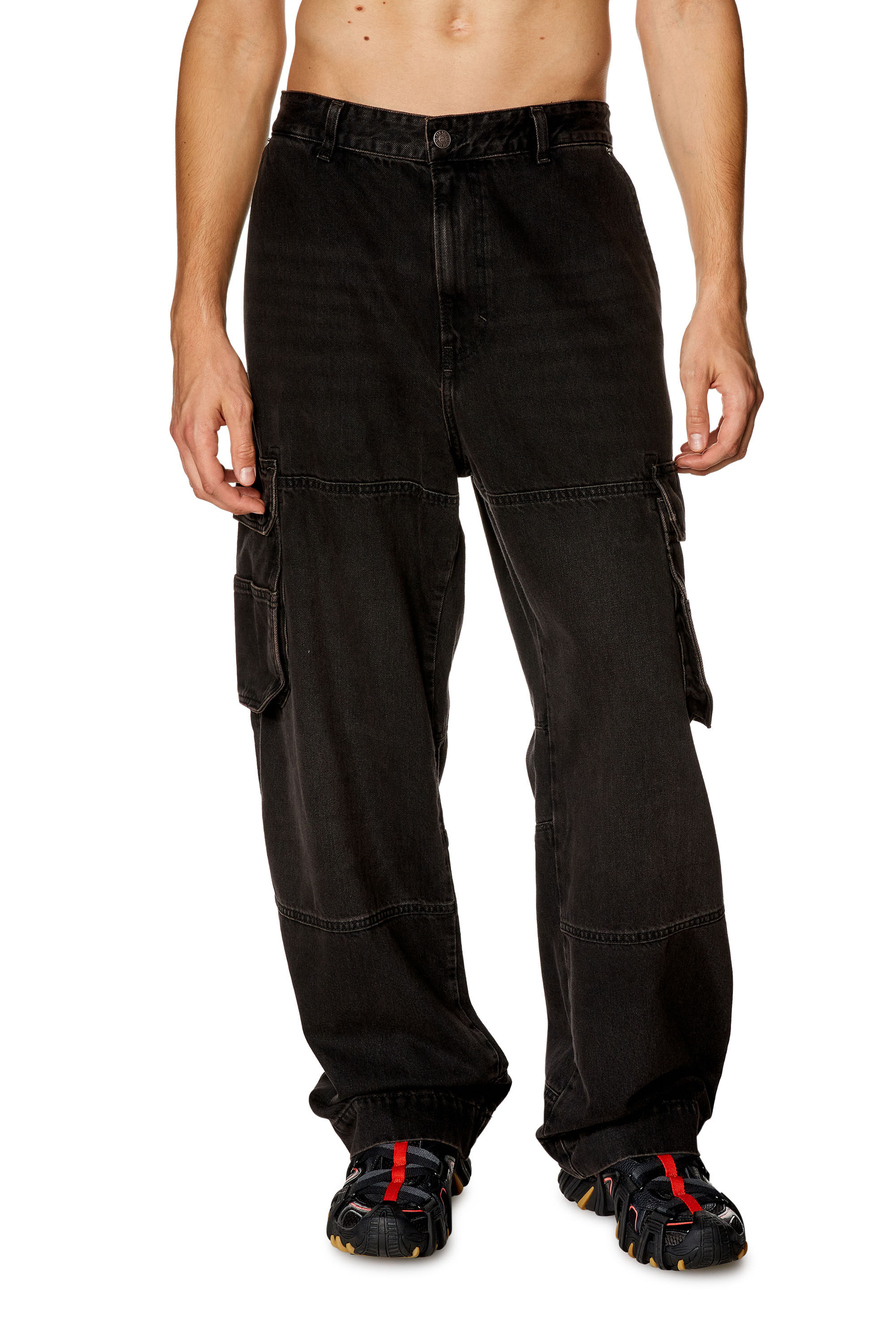 Men's Oversized Regular Jeans | Black/Dark grey | Diesel D-Fish