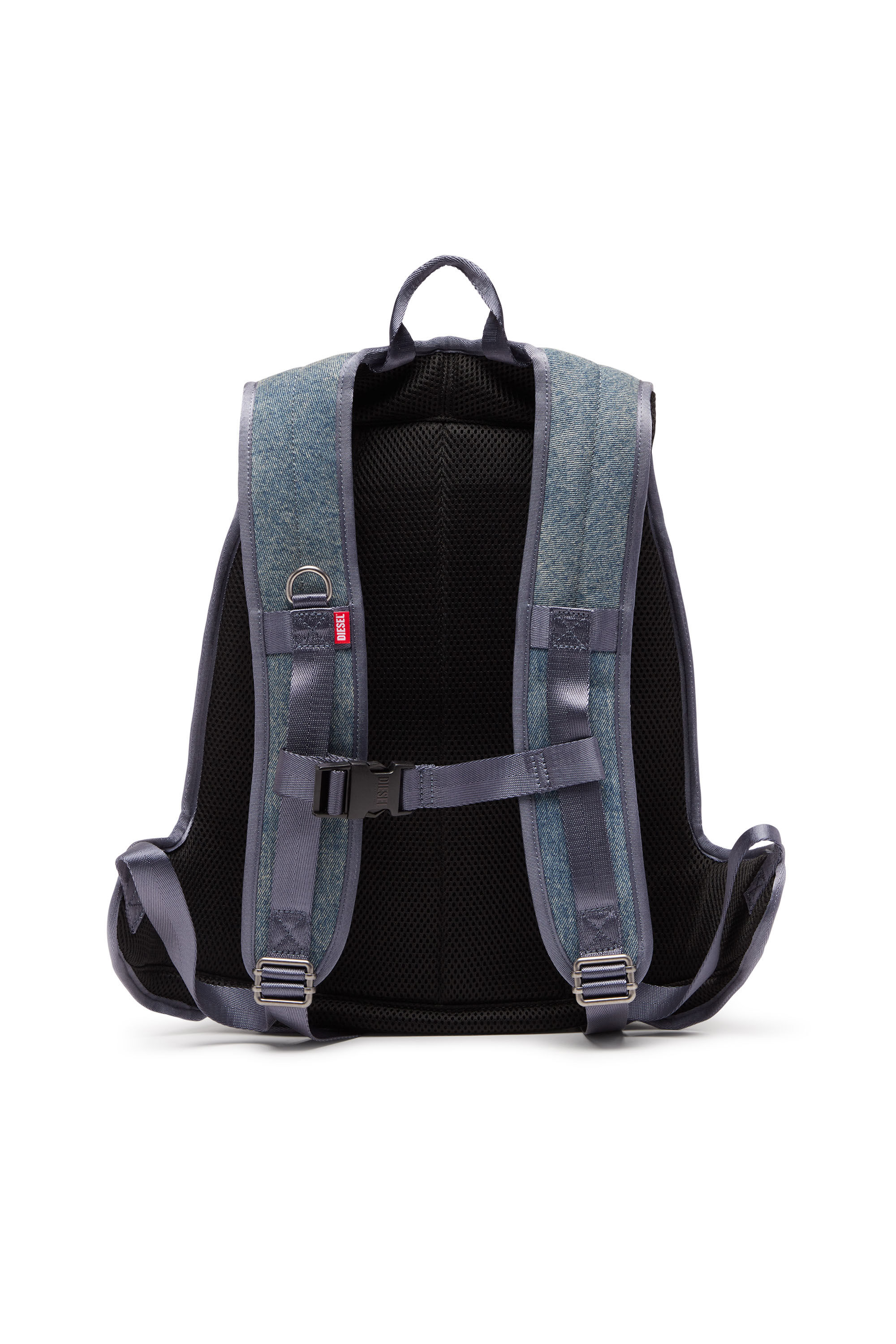 Diesel - 1DR-POD BACKPACK, Man's 1DR-Pod Backpack - Hard shell denim backpack in Blue/White - 3