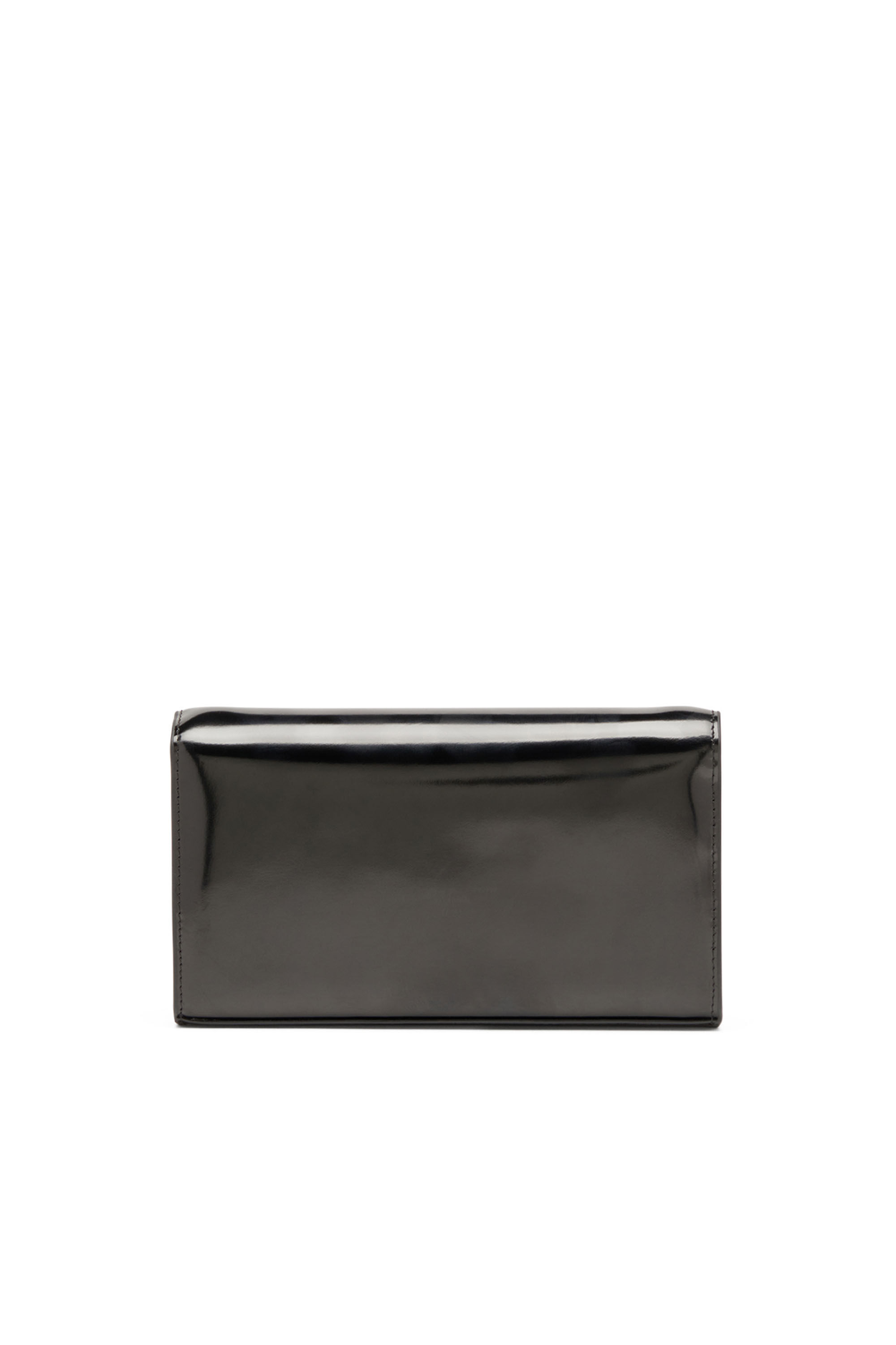 DIESEL 1DR wallet bag black【注目商品】SS25 新作 ★ Women's Wallet bag in mirrored leather | Black | Diesel