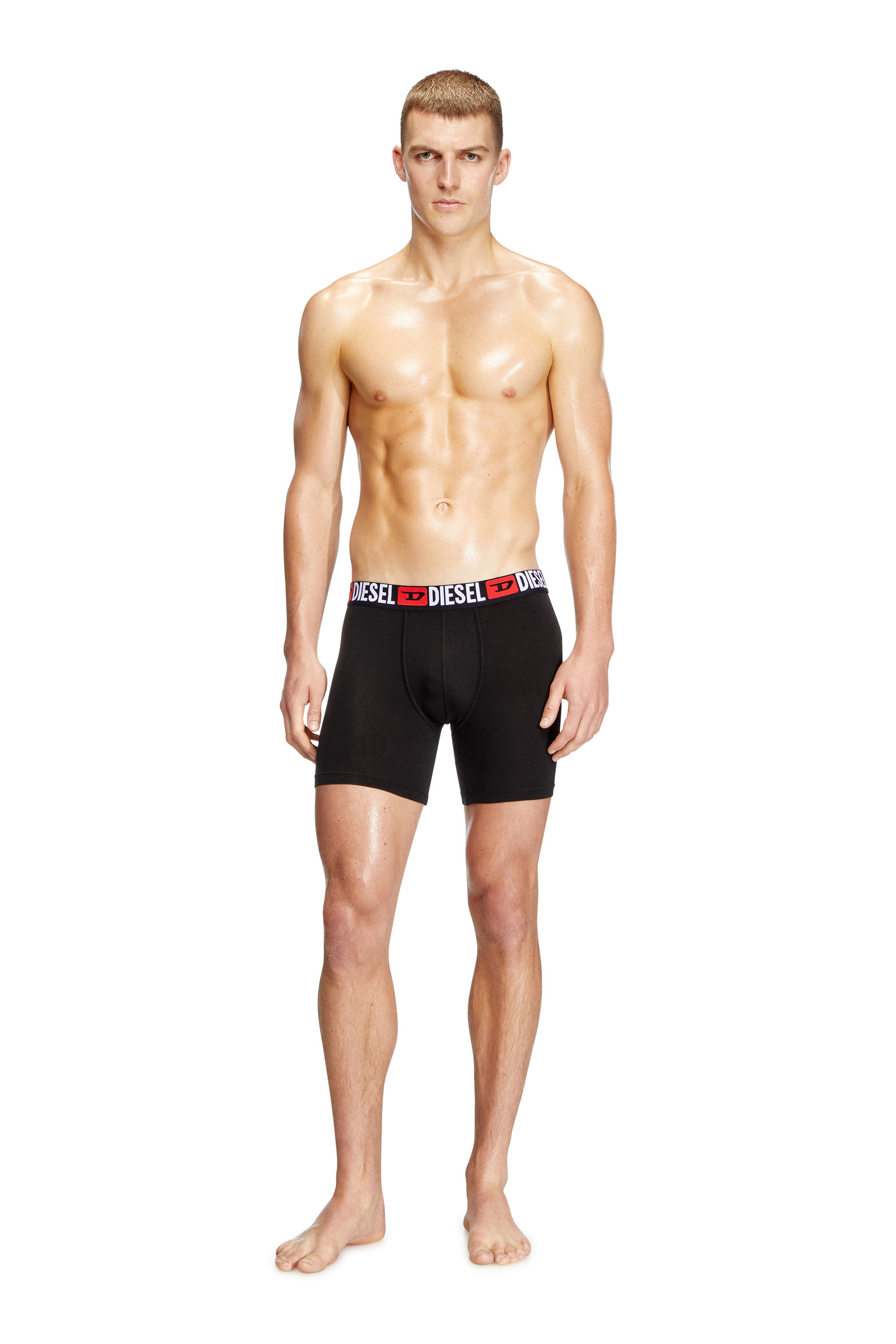 Men's Three-pack stretch cotton boxer briefs | Black | Diesel