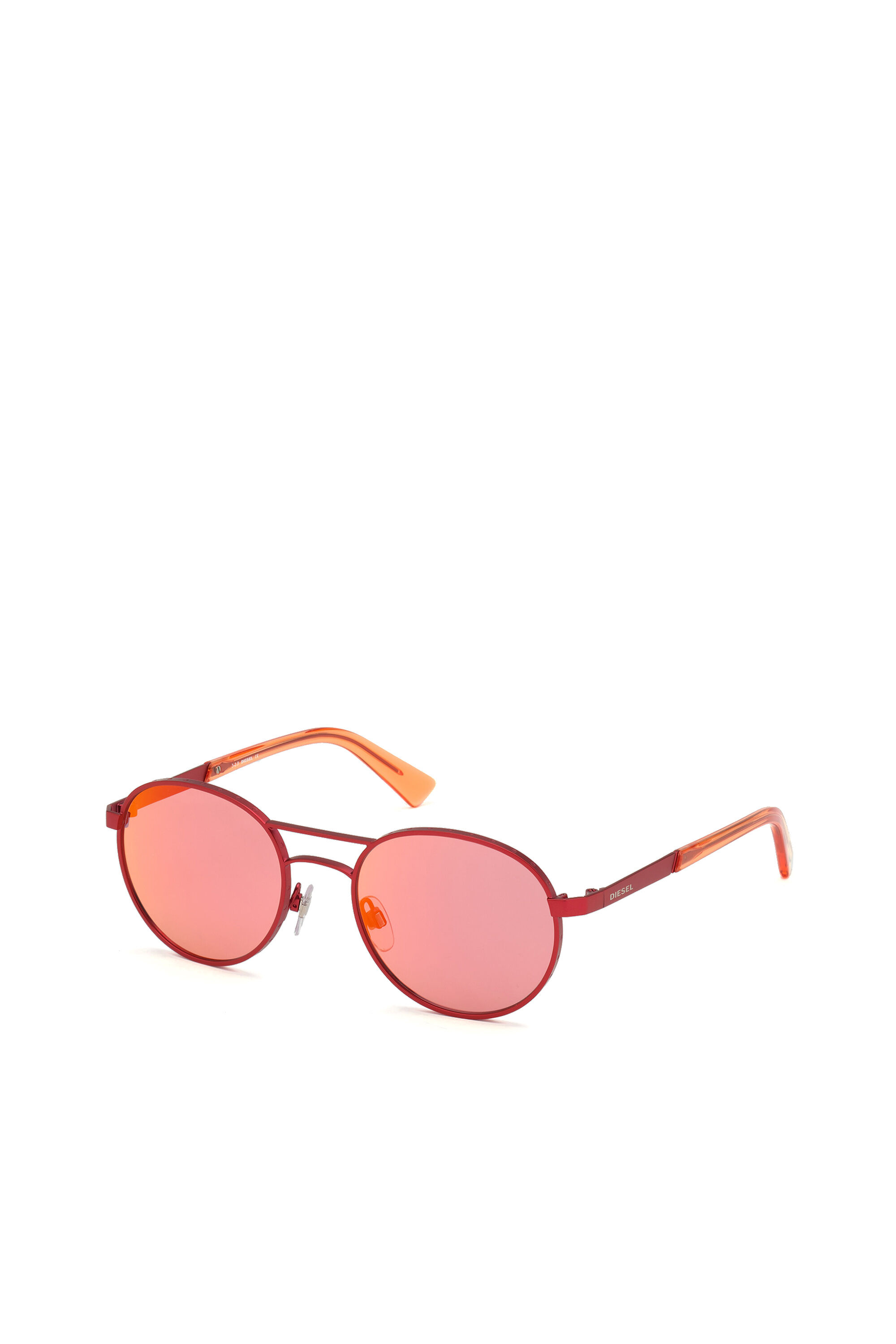 Diesel - DL0265, Unisex's Rounded glasses in metal and acetate in Pink - 2