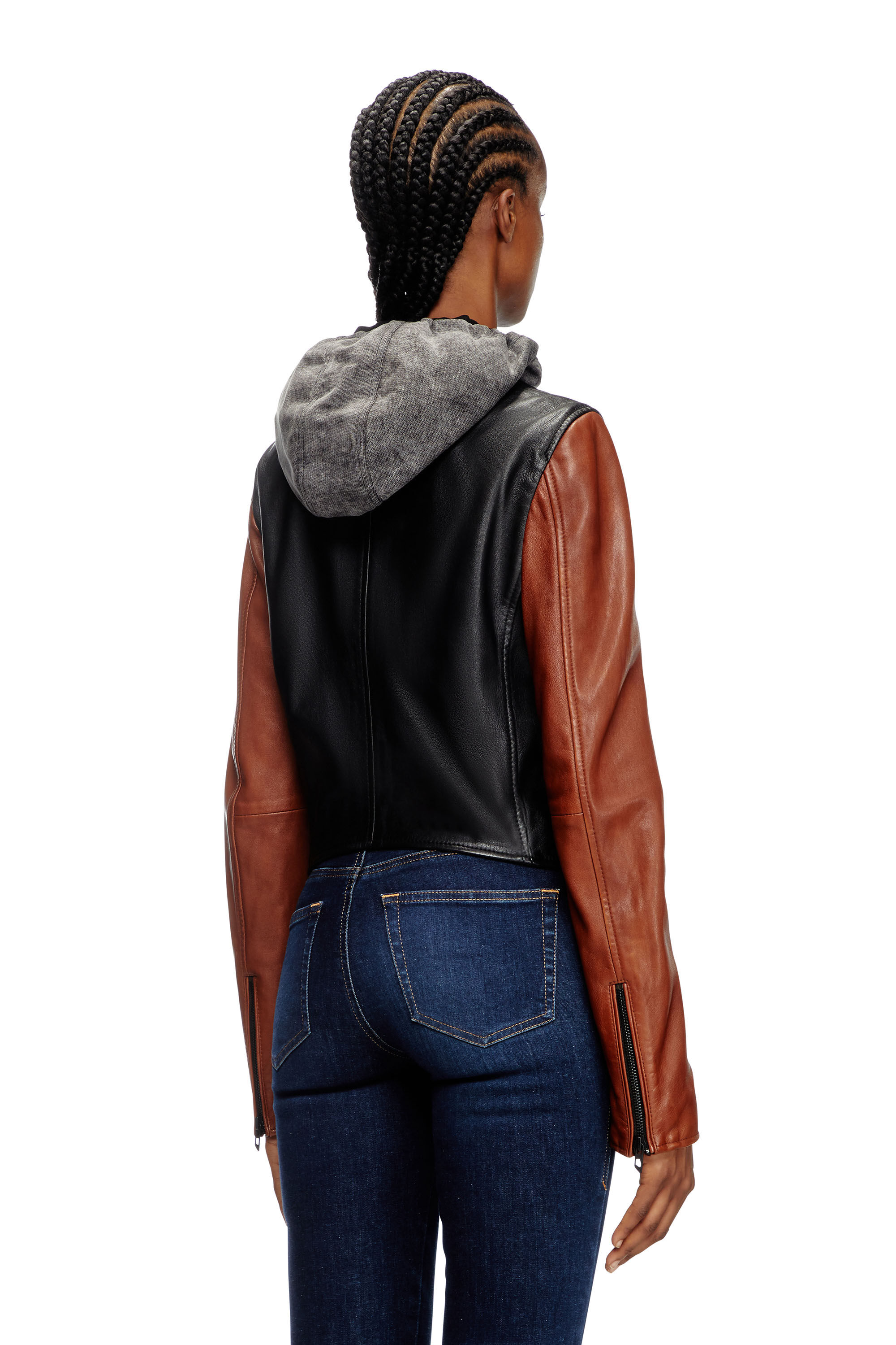 Chic Black Eco-leather Jacket With Statement Lapels and