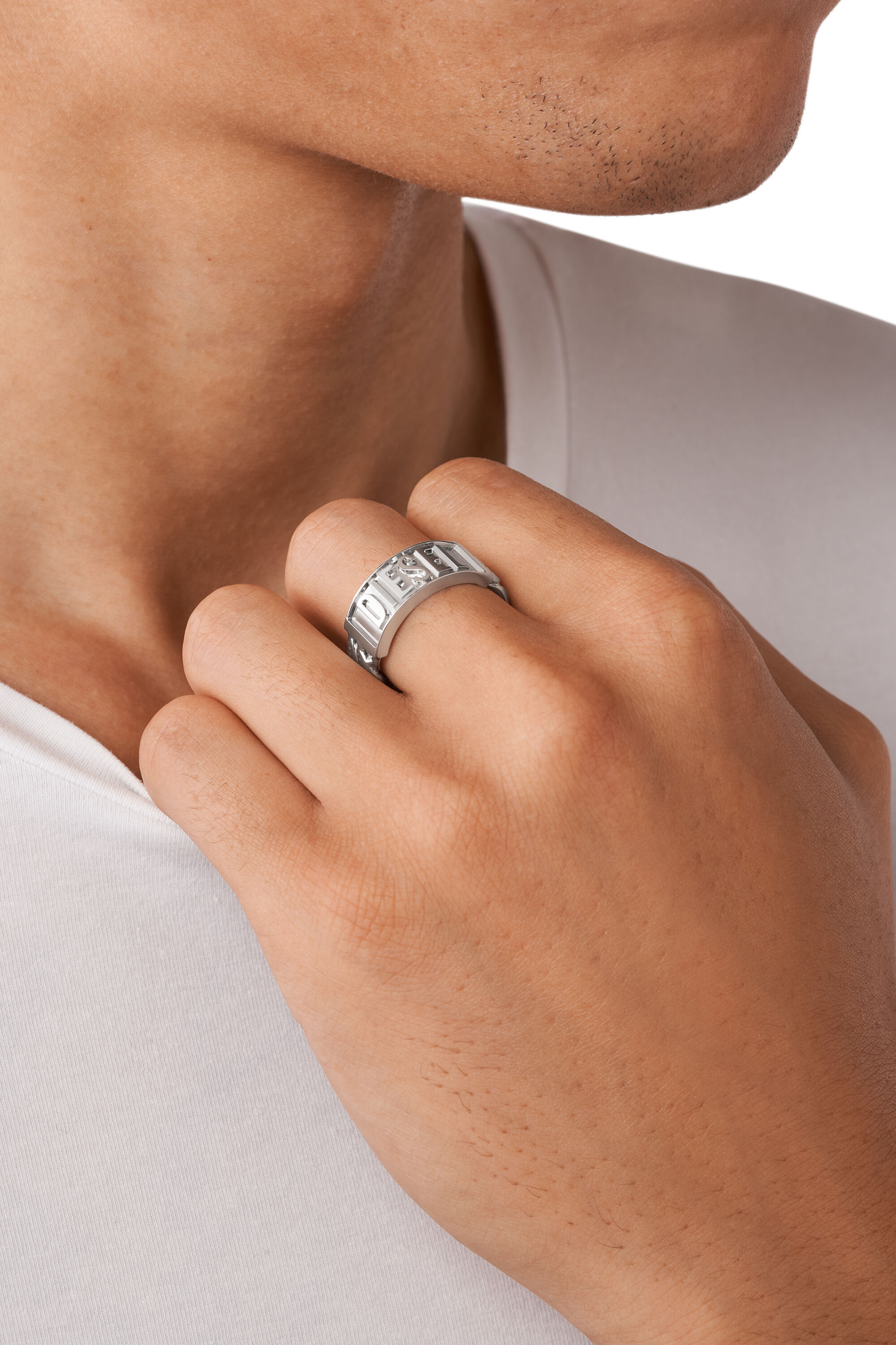 DX1347 Man: Stainless steel band ring | Diesel