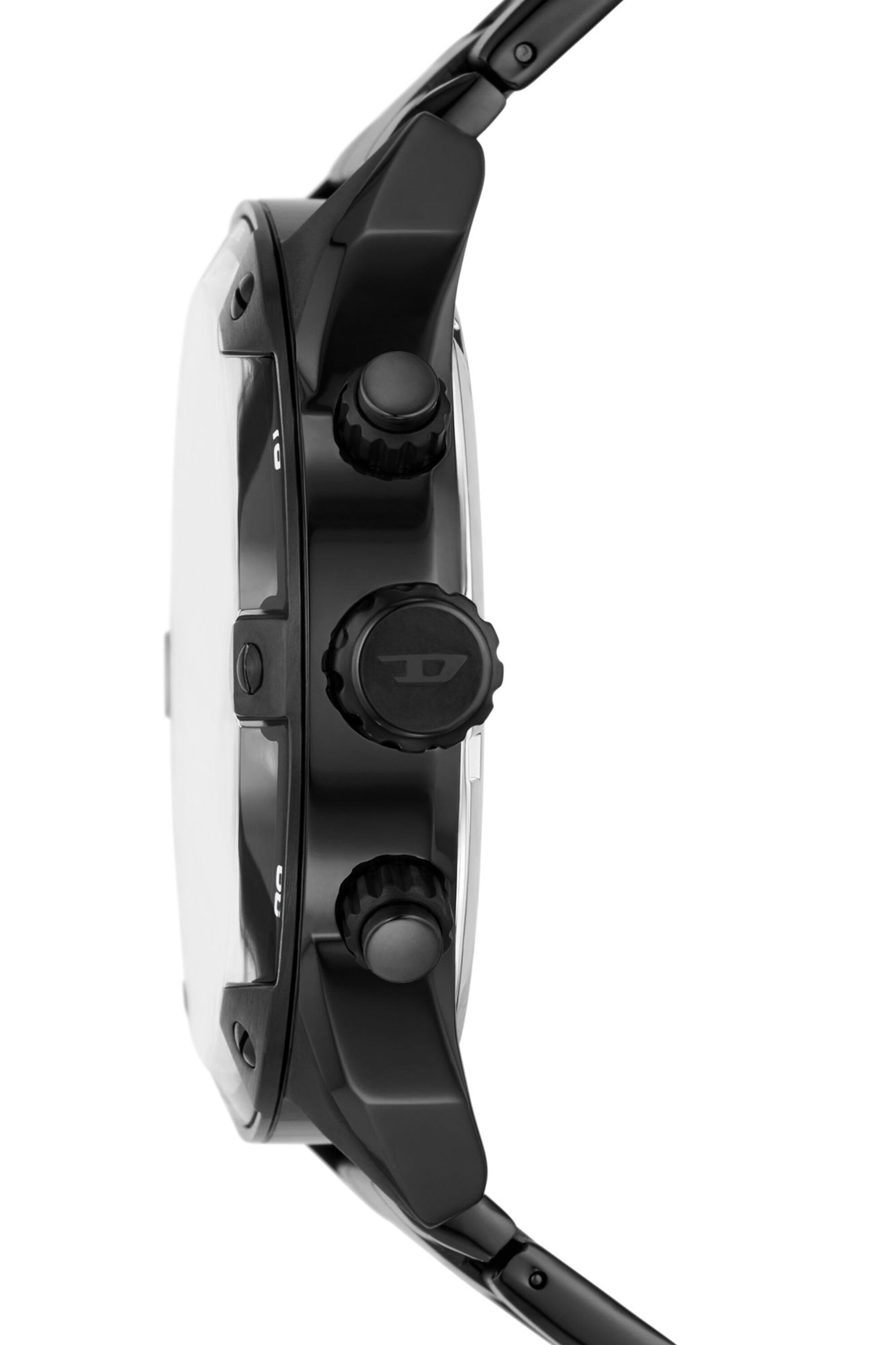 Men's Spiked chronograph black stainless steel watch | Black | Diesel