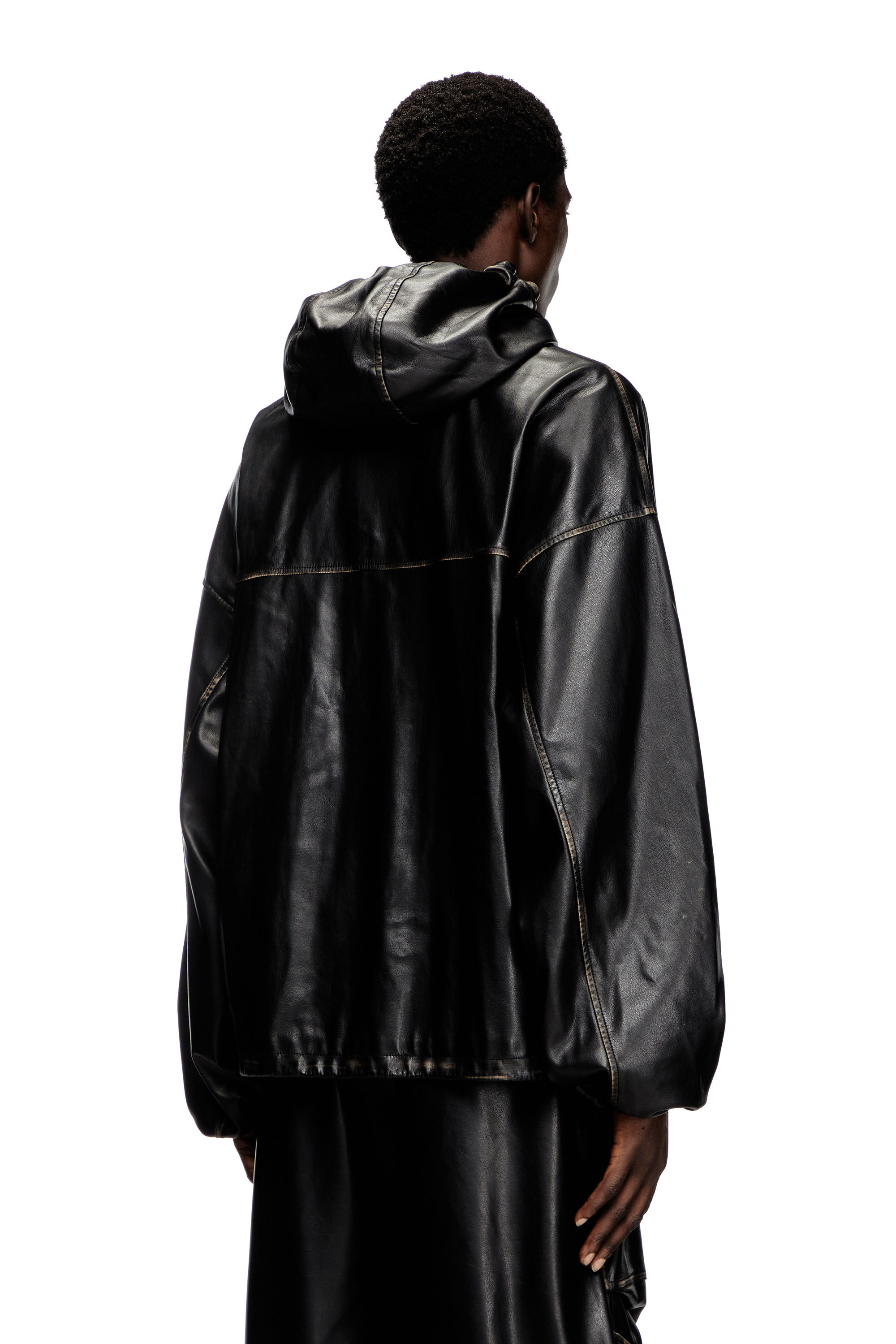 Diesel - J-ANTIL, Chaqueta con capucha desgastada Unisex in Negro - 5