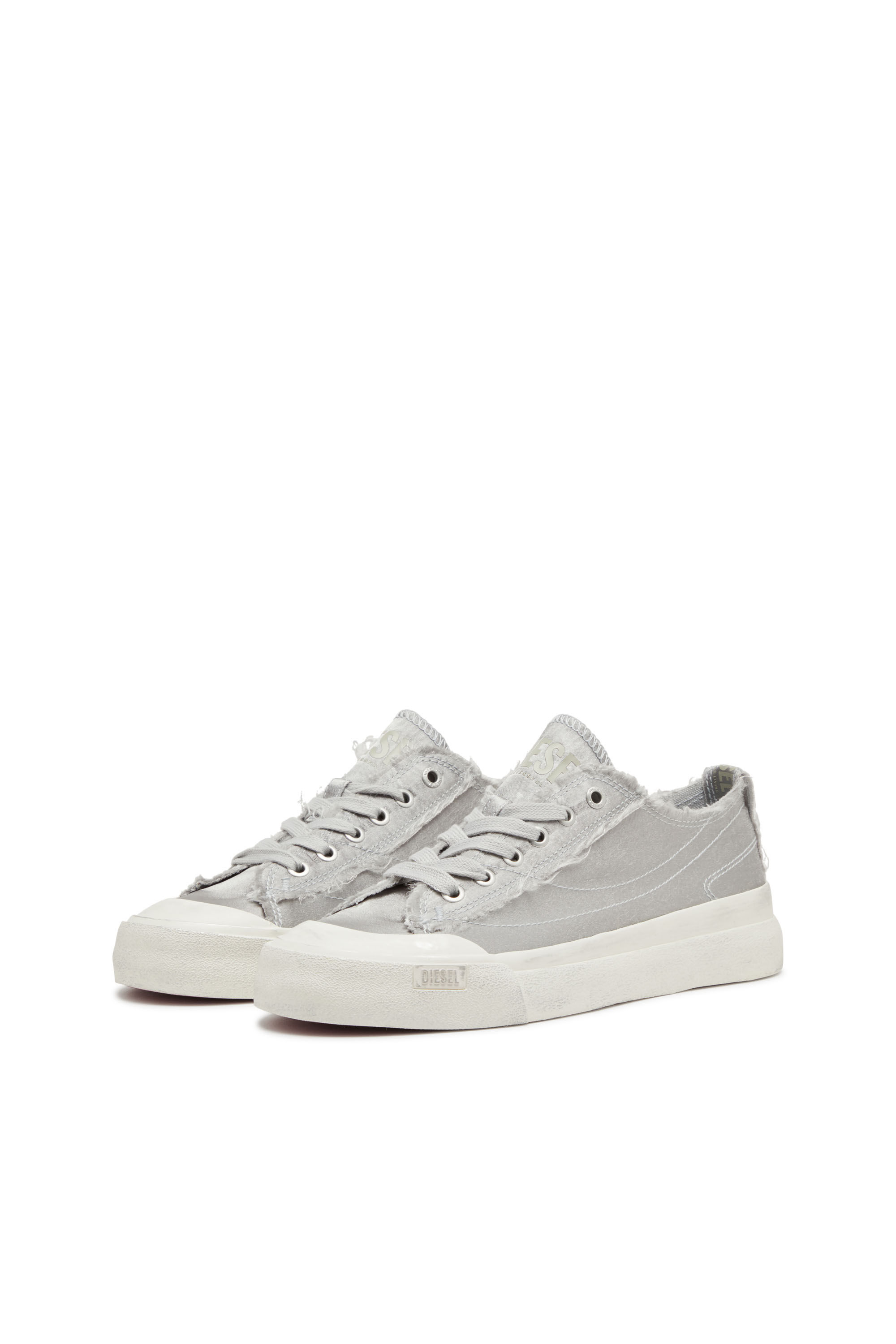 Women's S-Athos Low-Sneakers in distressed satin | Grey | Diesel