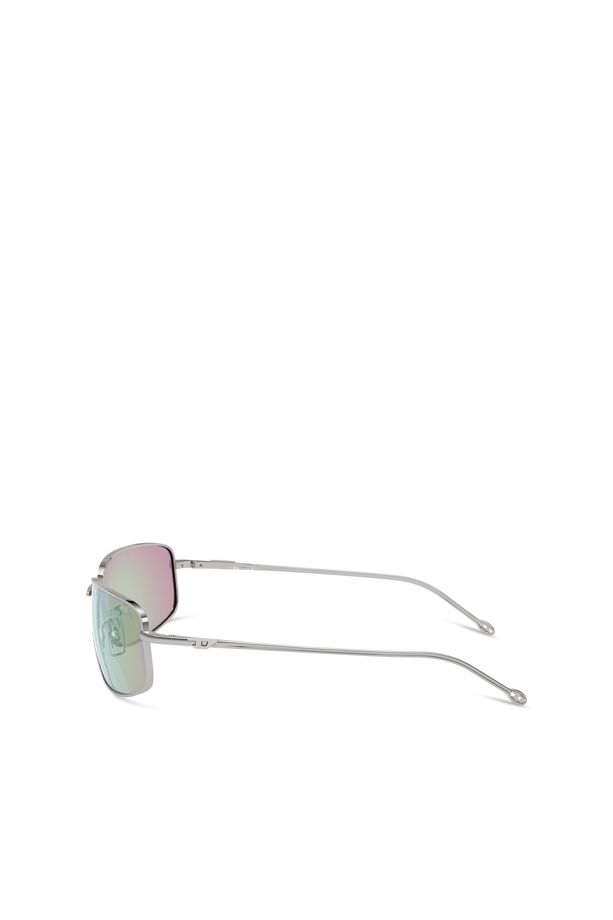 Women's Racer shape sunglasses in metal | Silver | Diesel