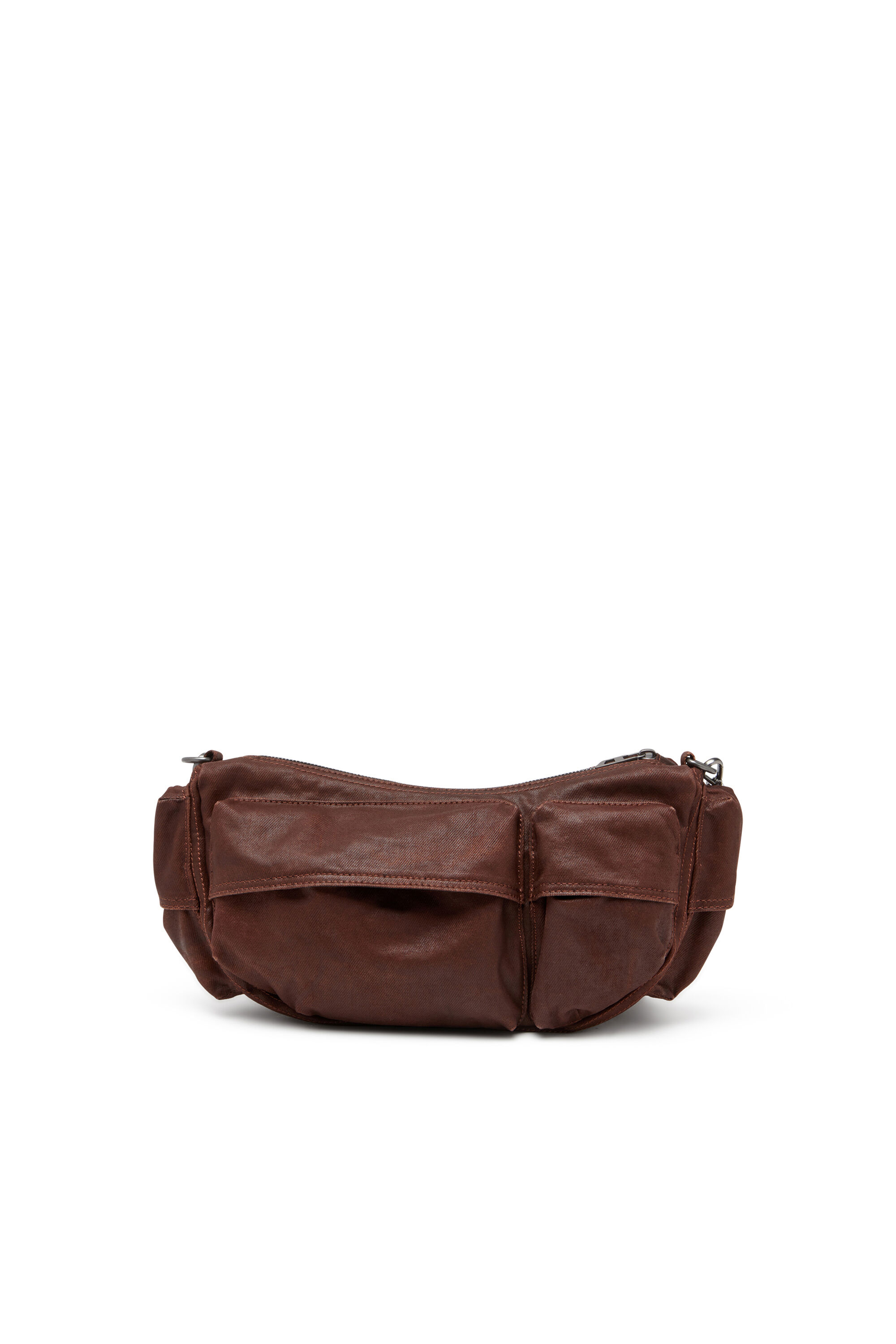 Diesel - MULTI-PKTS SHOULDER BAG X, Multi-Pkts - Bolso de algodón con múltiples bolsillos Unisex in Marrón - 3