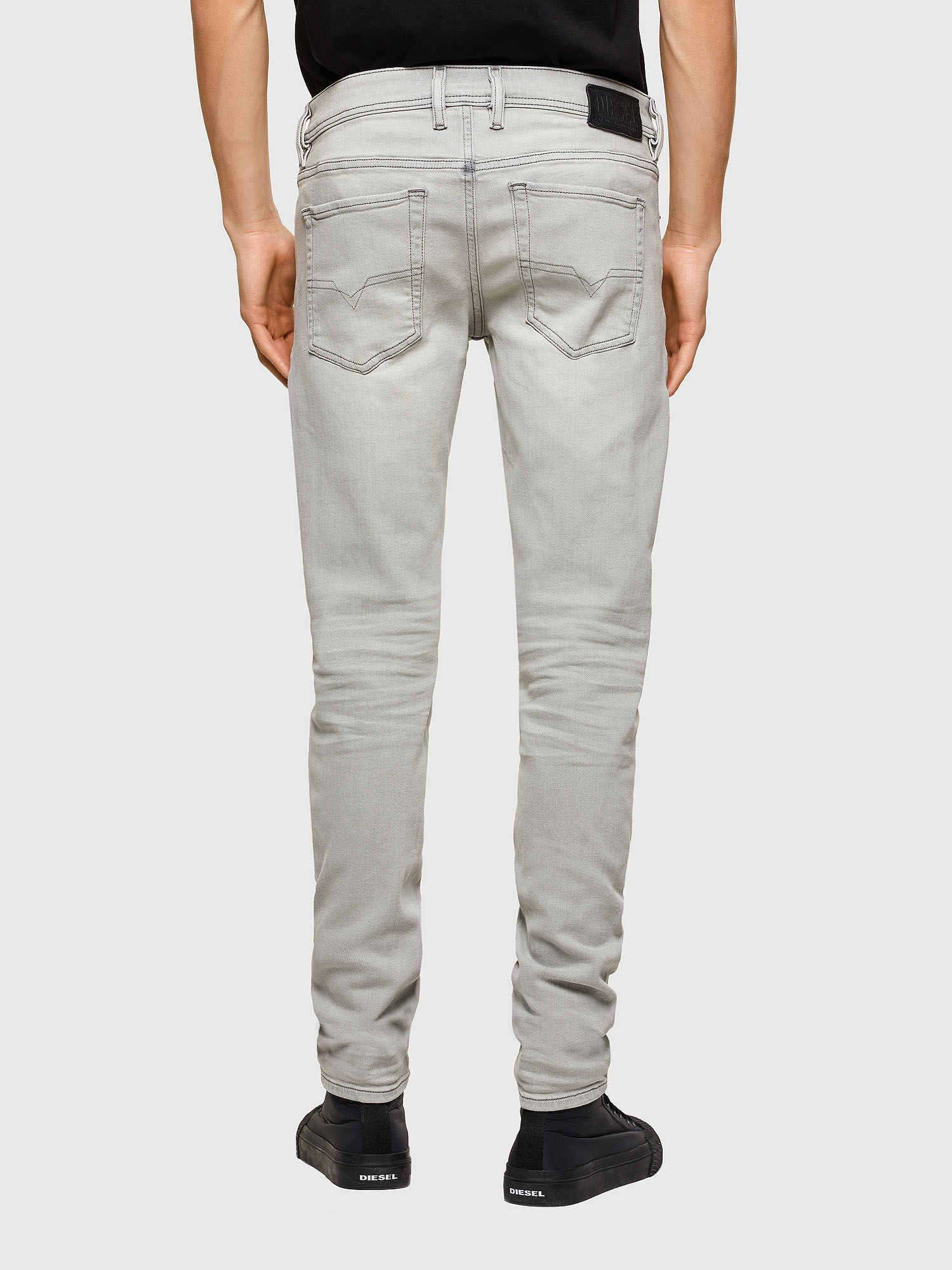 Diesel - Sleenker Skinny Jeans 009PY, Light Grey - Image 3