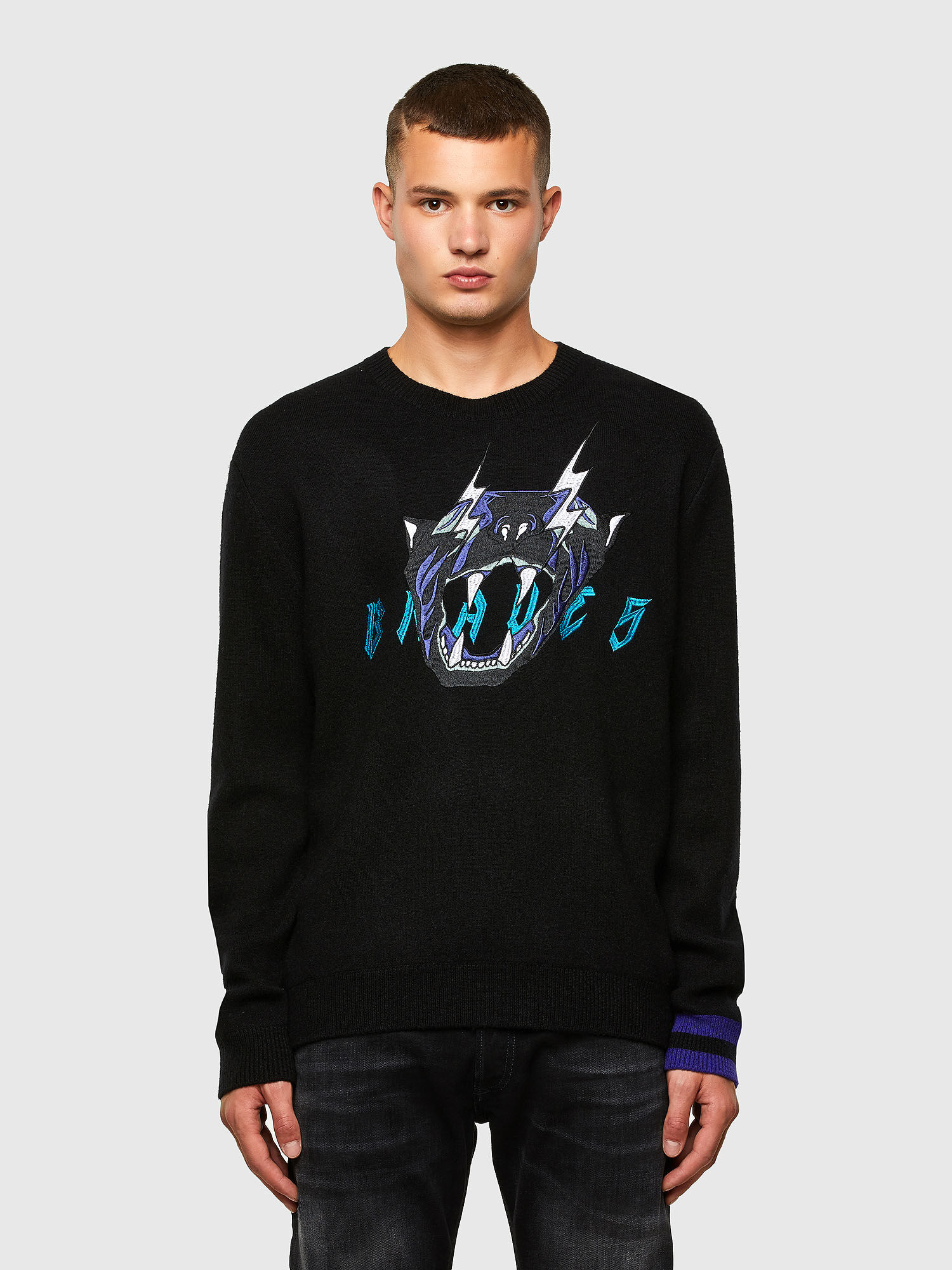 K NOAH Man Pullover with panther embroidery Diesel