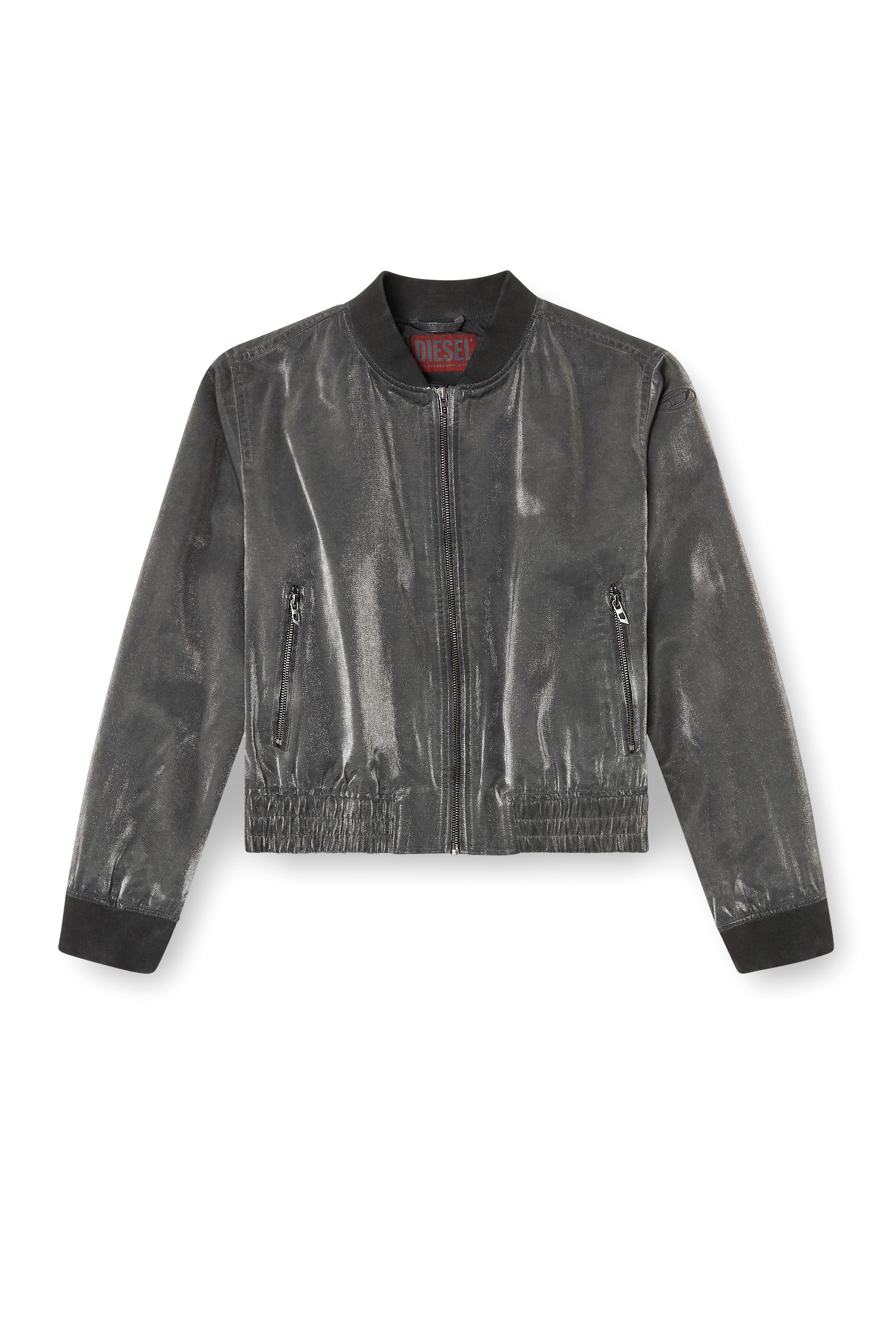 Diesel - G-HOST, Chaqueta bomber de satén Mujer in Gris - 2