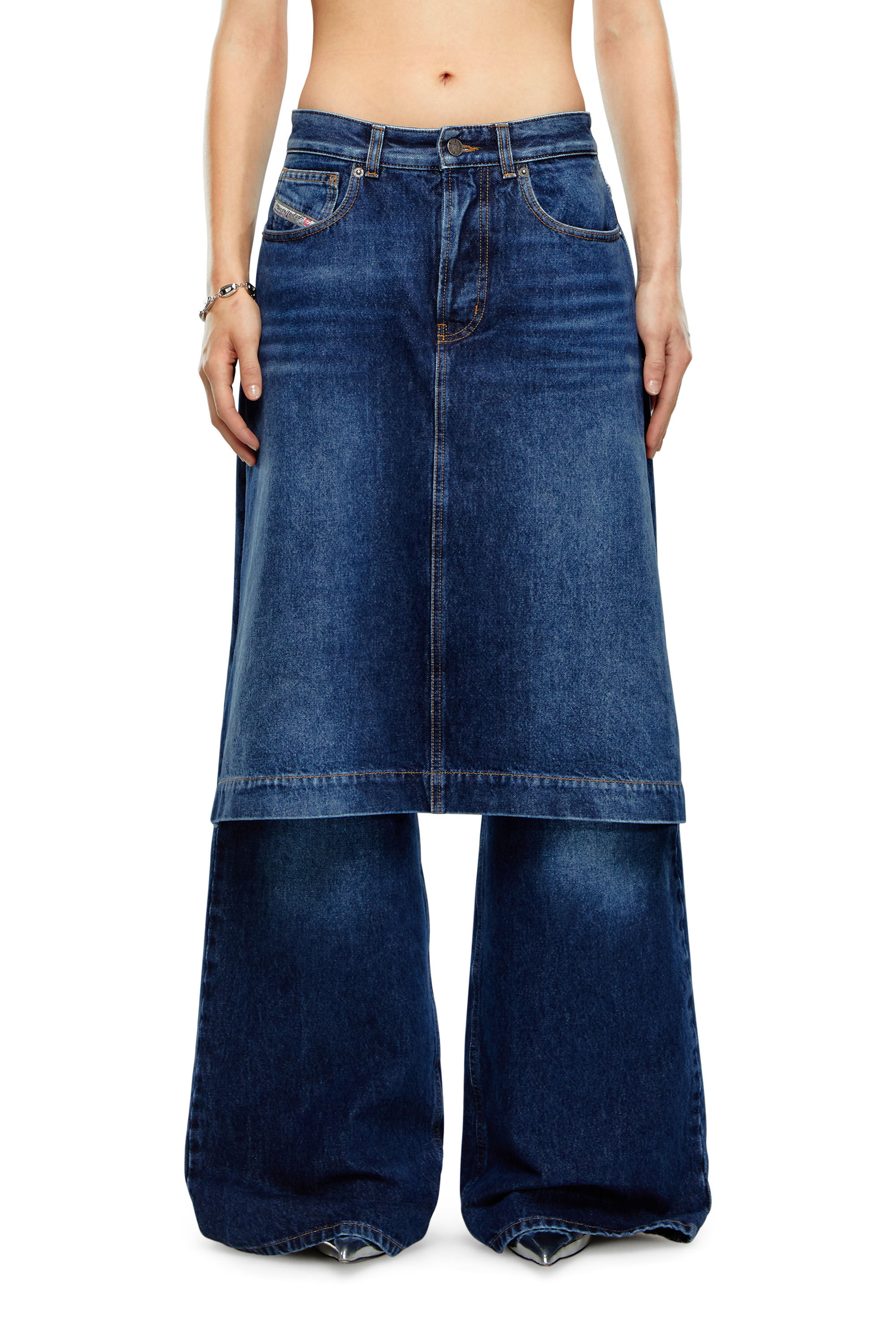 Women's Puddle Relaxed Jeans | Dark blue | Diesel D-Syren
