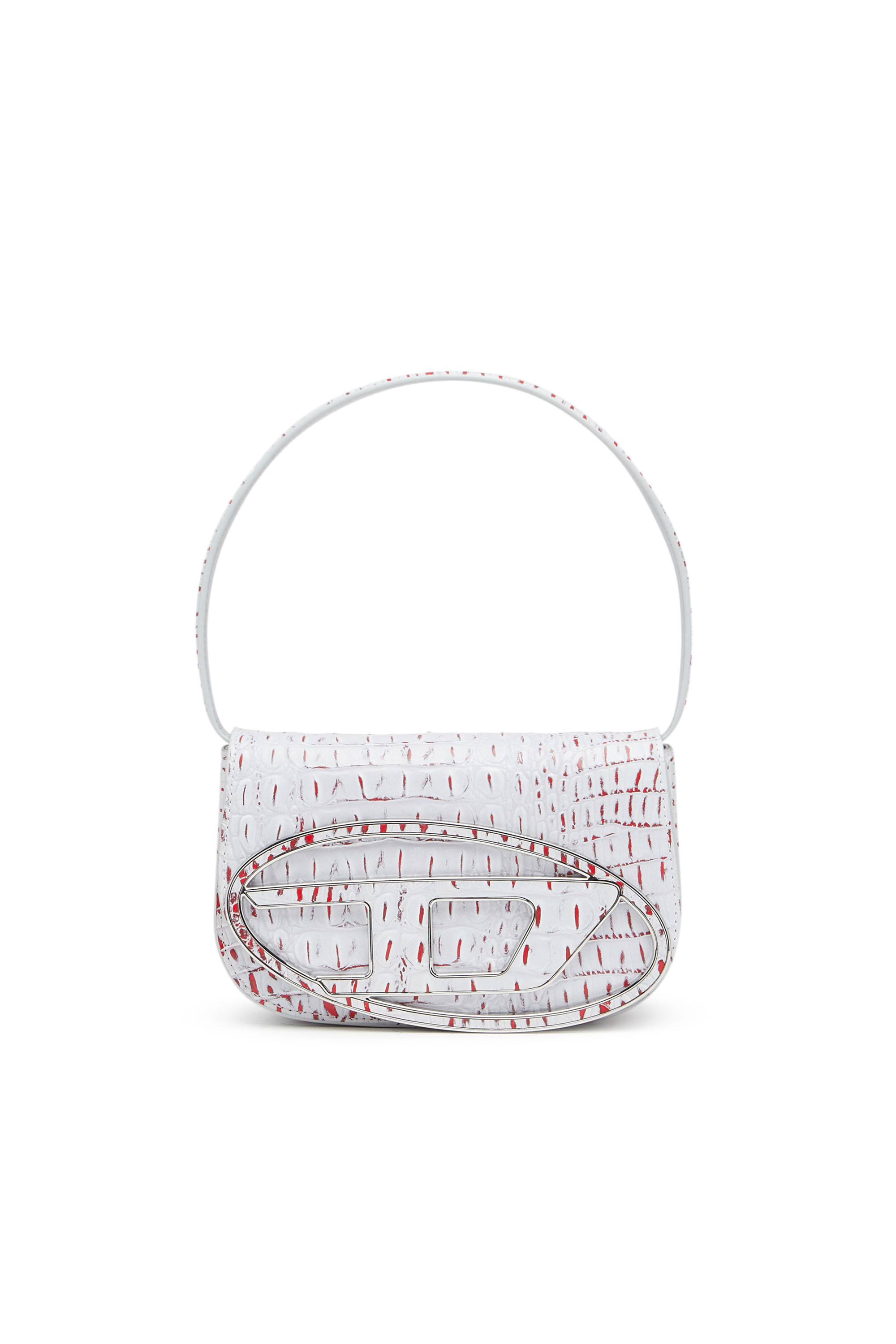 1DR Woman: Croc-print shoulder bag with oval D logo | Diesel