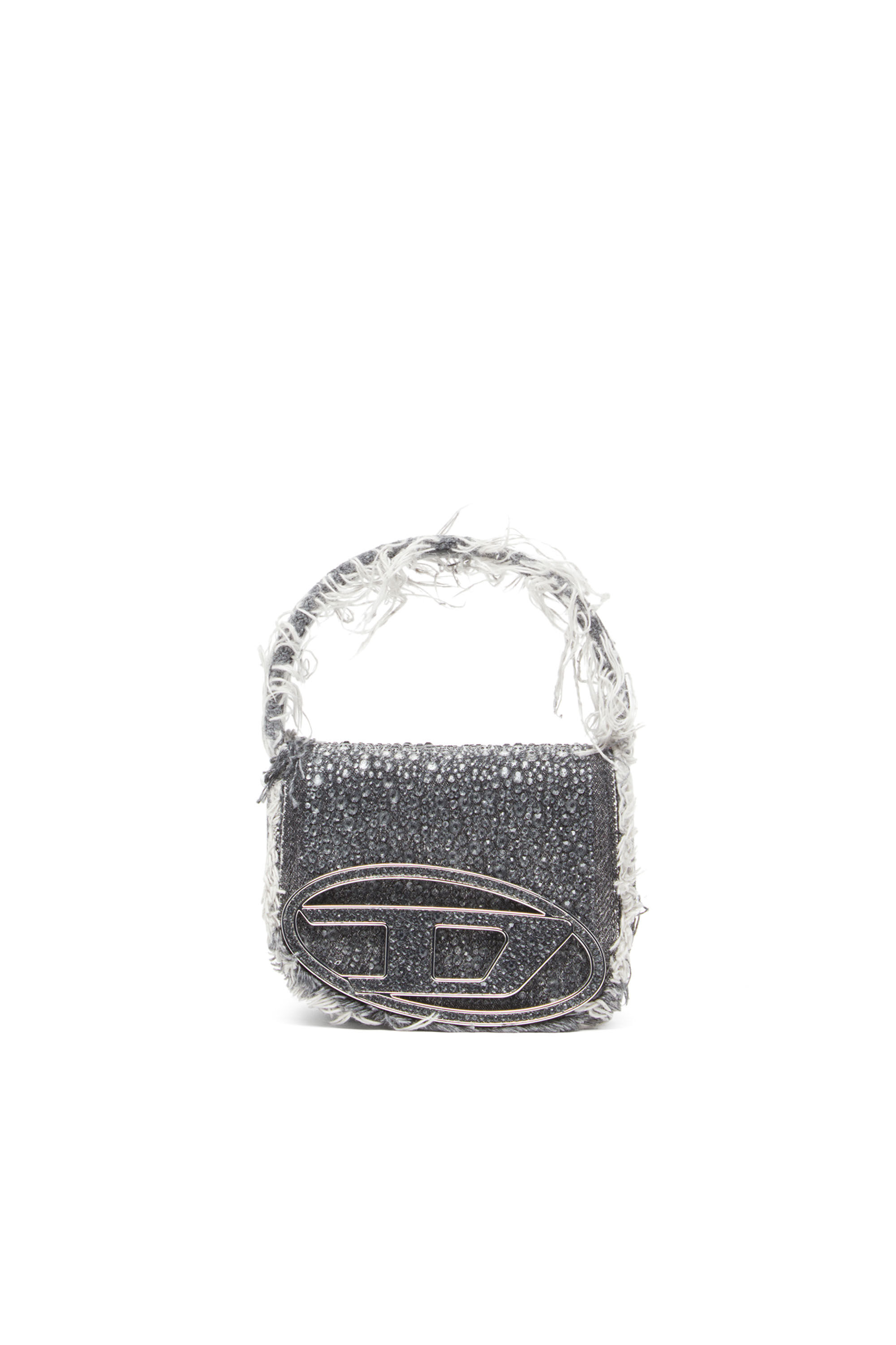 Women's 1DR XS-Iconic mini bag in denim and crystals | Black