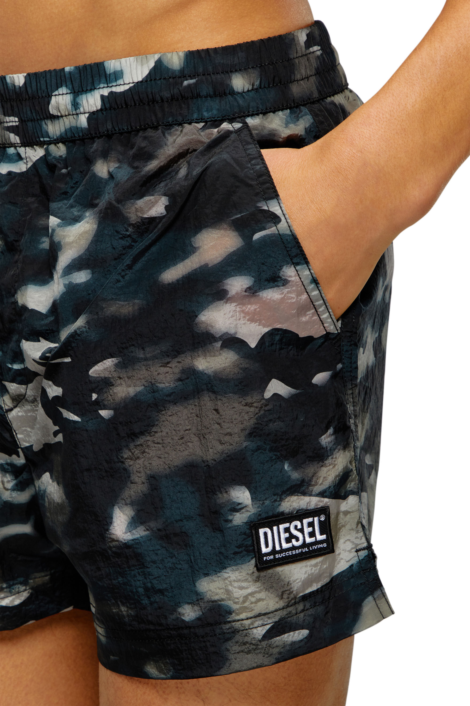 Men's Swim shorts with utilitarian print | Blue | Diesel