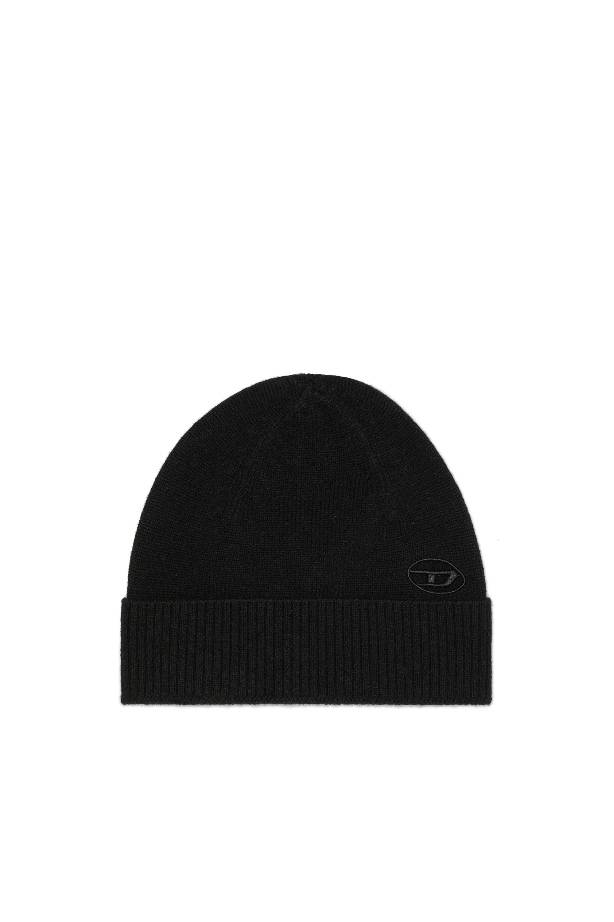 Women's Beanie with embroidered Oval D patch | Black | Diesel