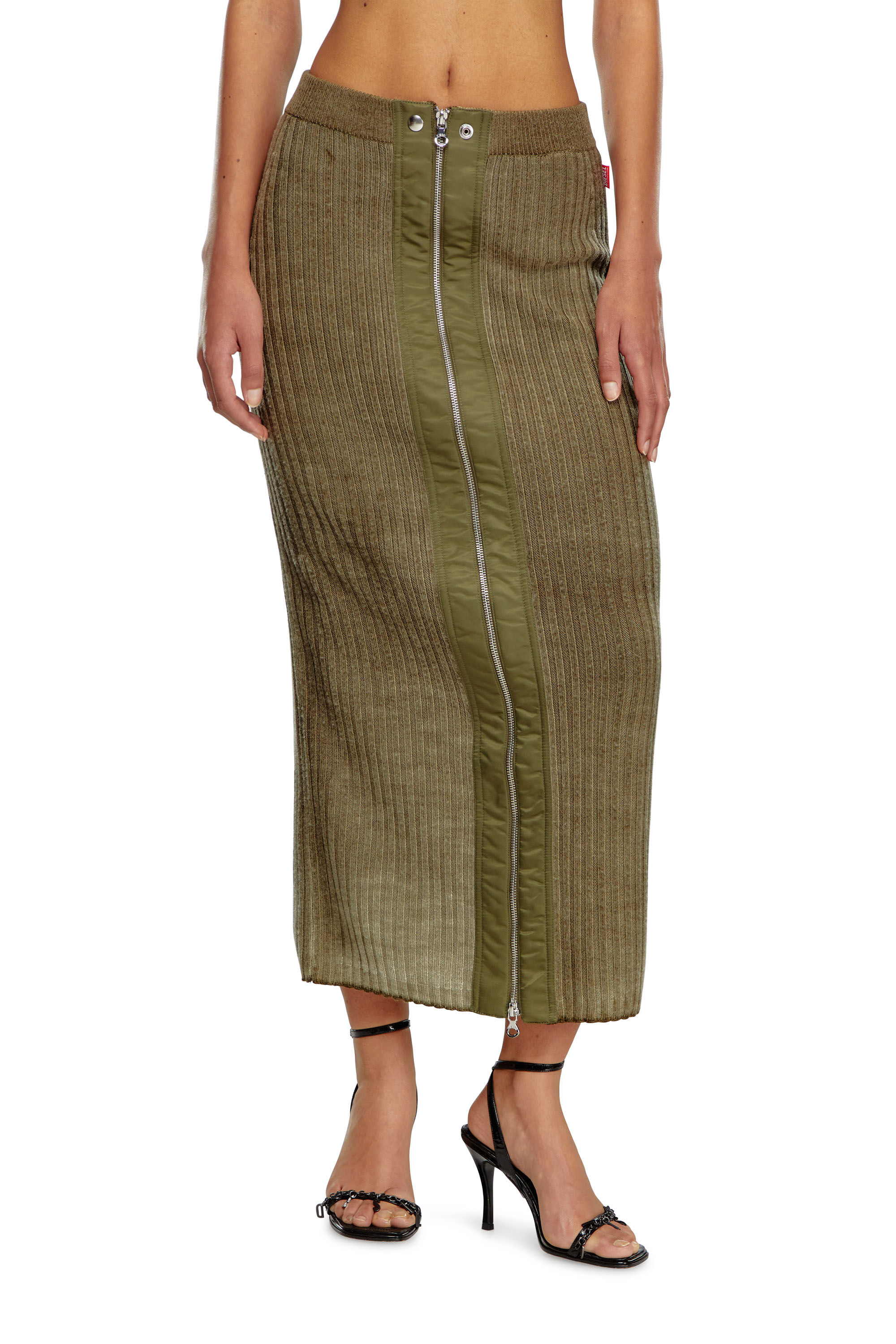 【set】eaphi SWITCHING FABRIC KNIT SKIRTS Zara + Combined Knit Skirt