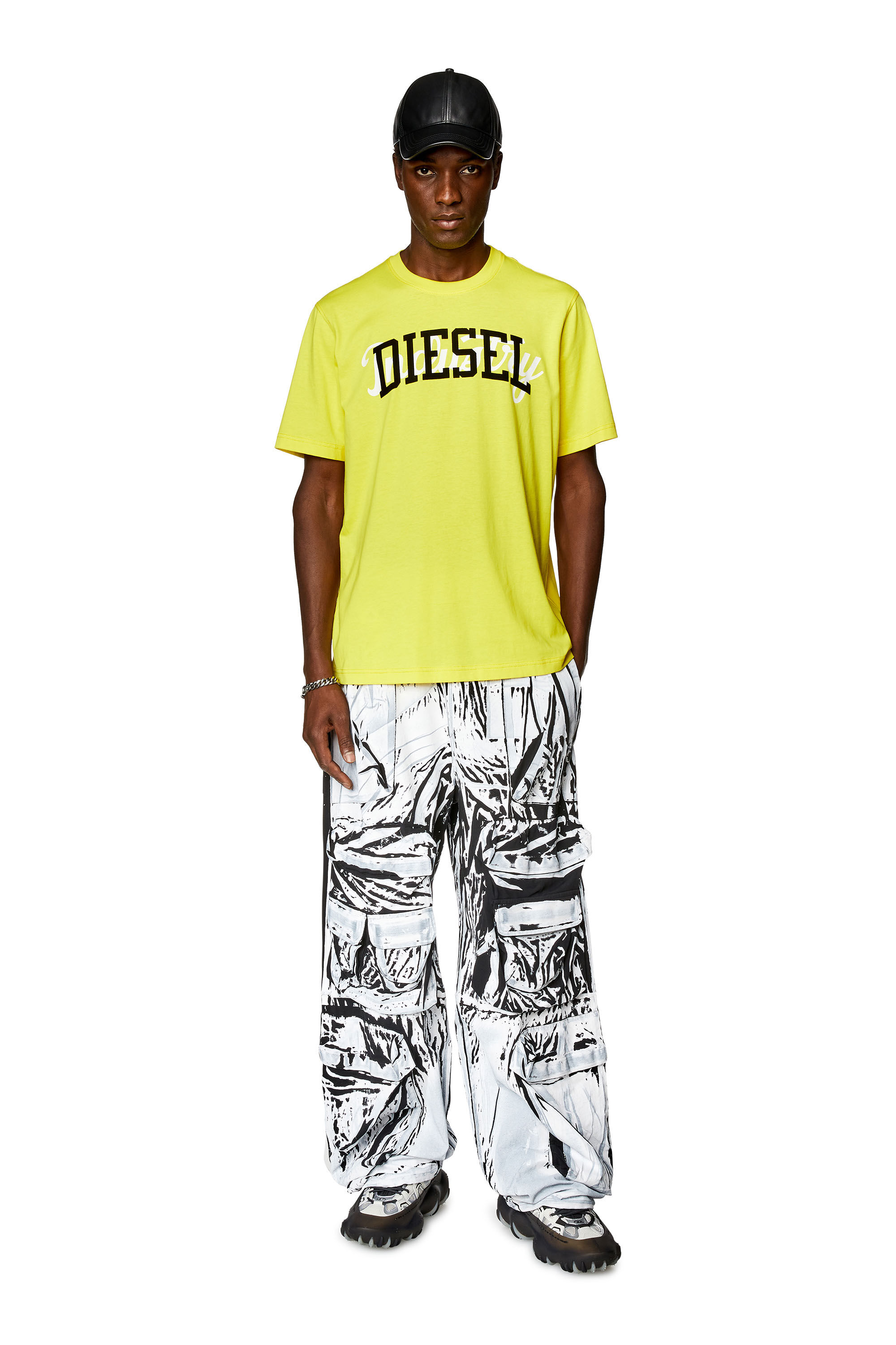 Men's T-shirt with contrasting Diesel prints | Yellow | Diesel