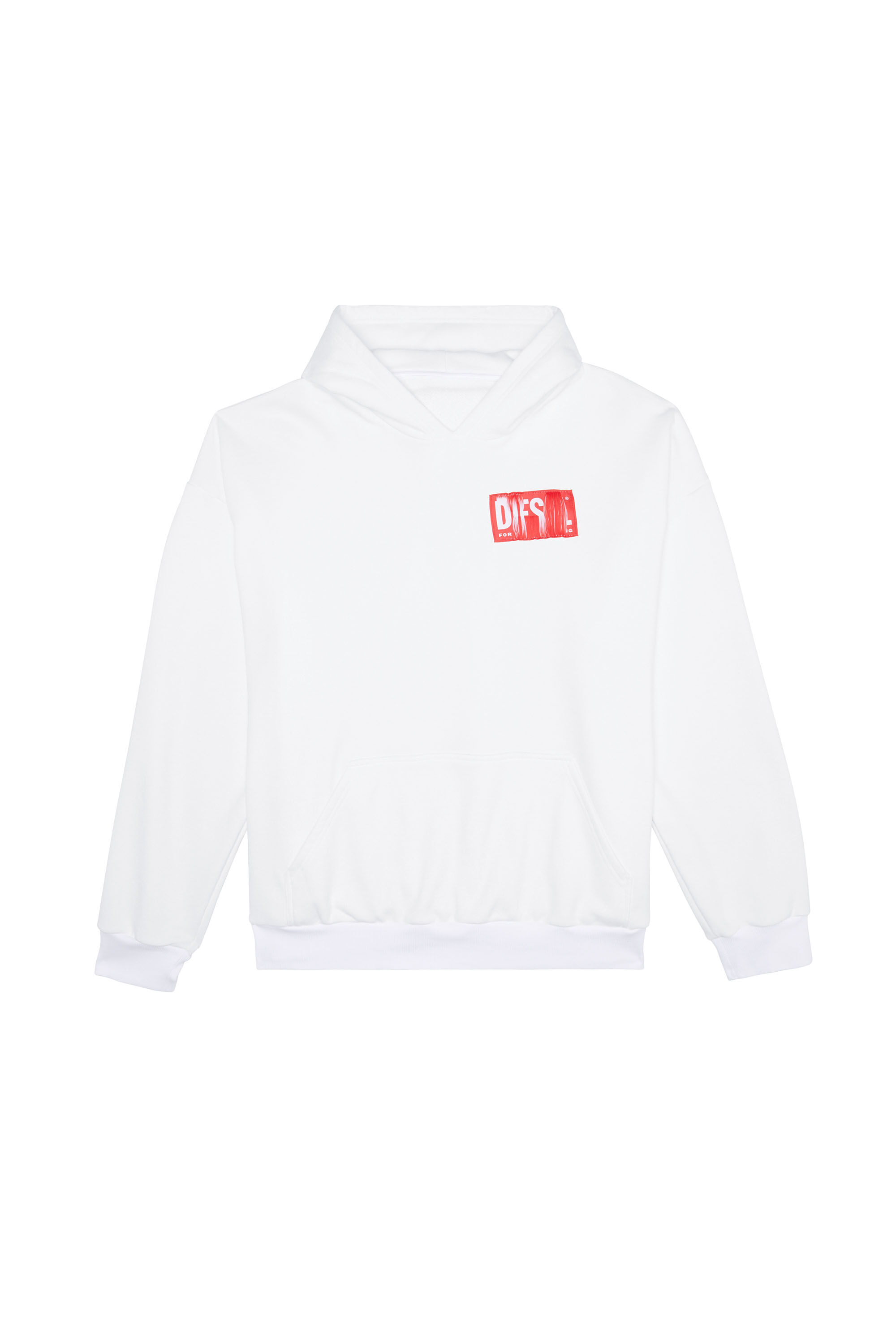S-NLABEL-HOOD Man: Hoodie with frayed logo patch | Diesel
