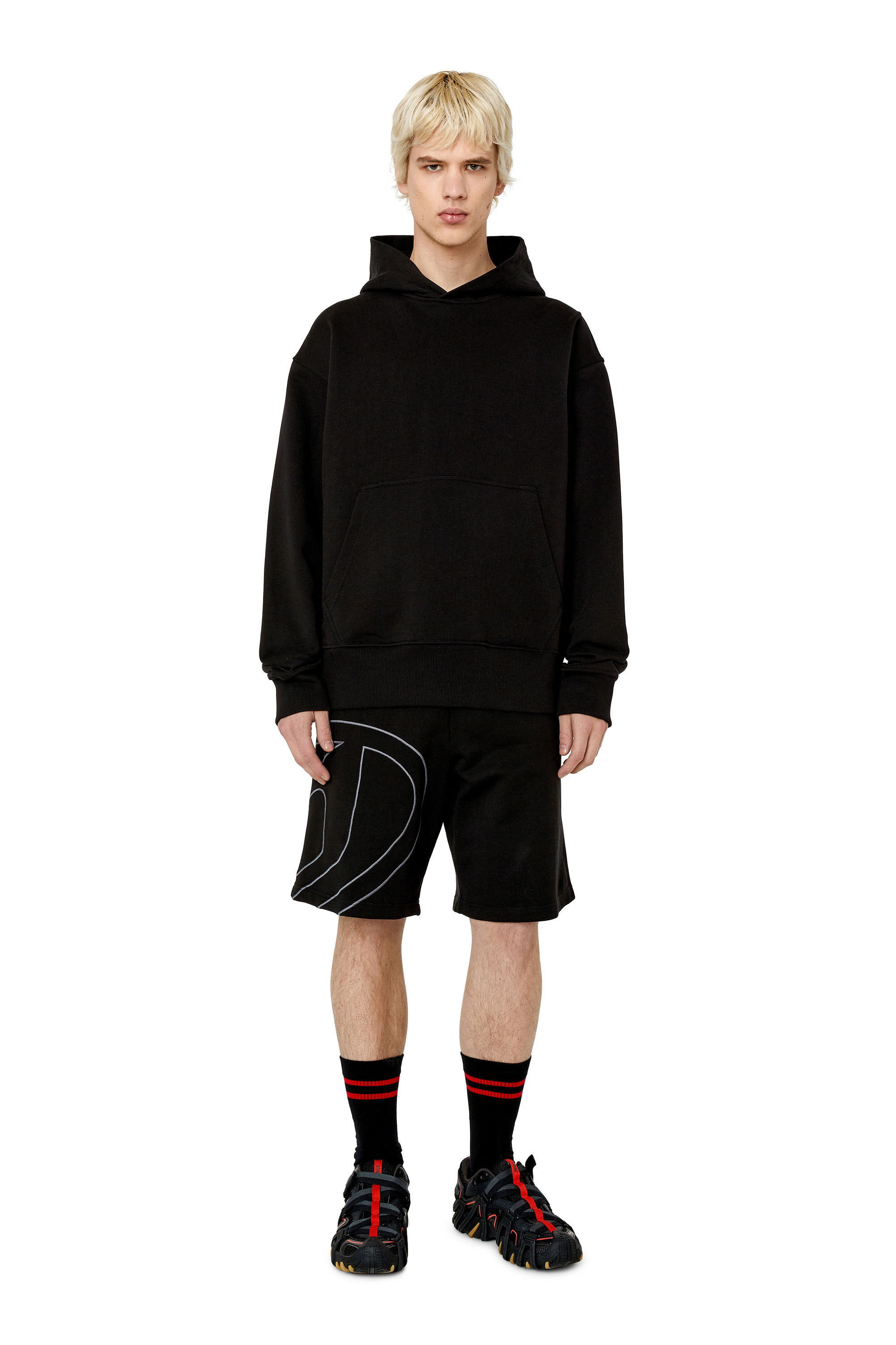 S-MACS-HOOD-MEGOVAL Man: Hoodie with back maxi D logo | Diesel S-MACS-HOOD-MEGOVAL Man: Hoodie with back maxi D logo | Diesel