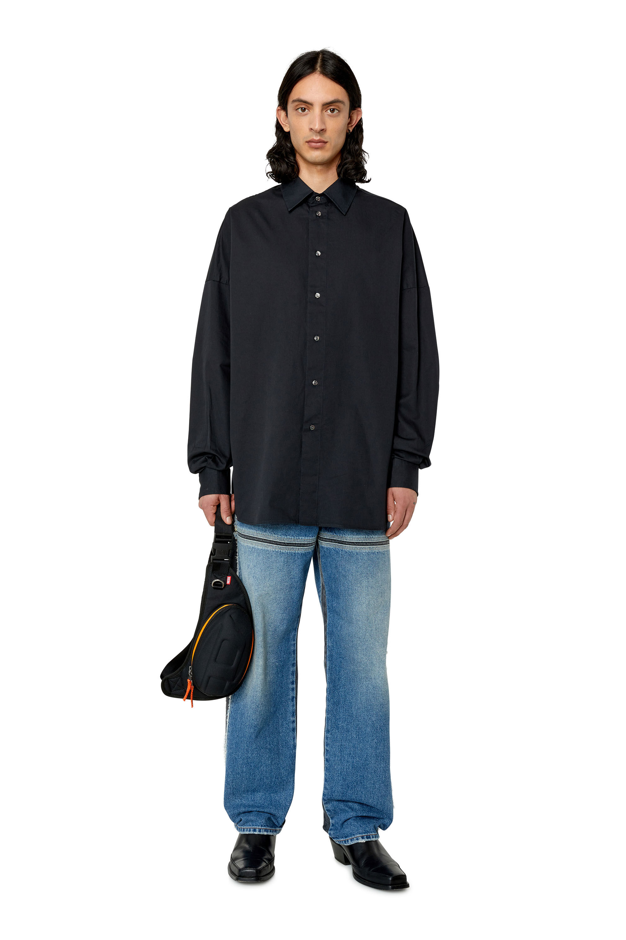 S-LIMO-LOGO Man: Shirt with maxi logo embroidery | Diesel