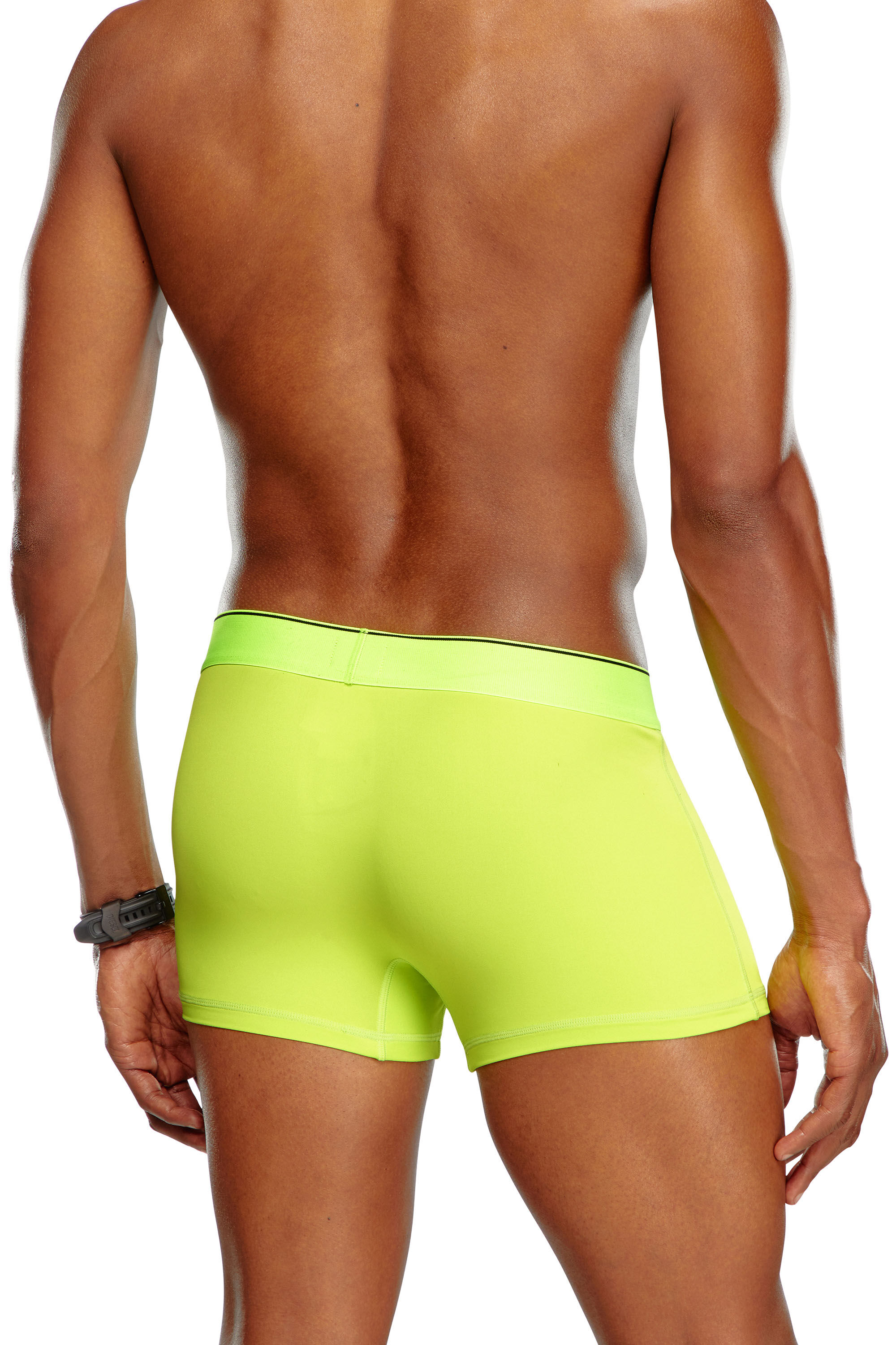 Diesel - UMBX-DAMIEN-CUT, Man's Microfibre boxer briefs with logo waist in Yellow Fluo - 3